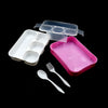 5956 Lunch Box 4 Compartment With Leak Proof Lunch Box & 2 spoon, For School & Office Use Eshaan Traders