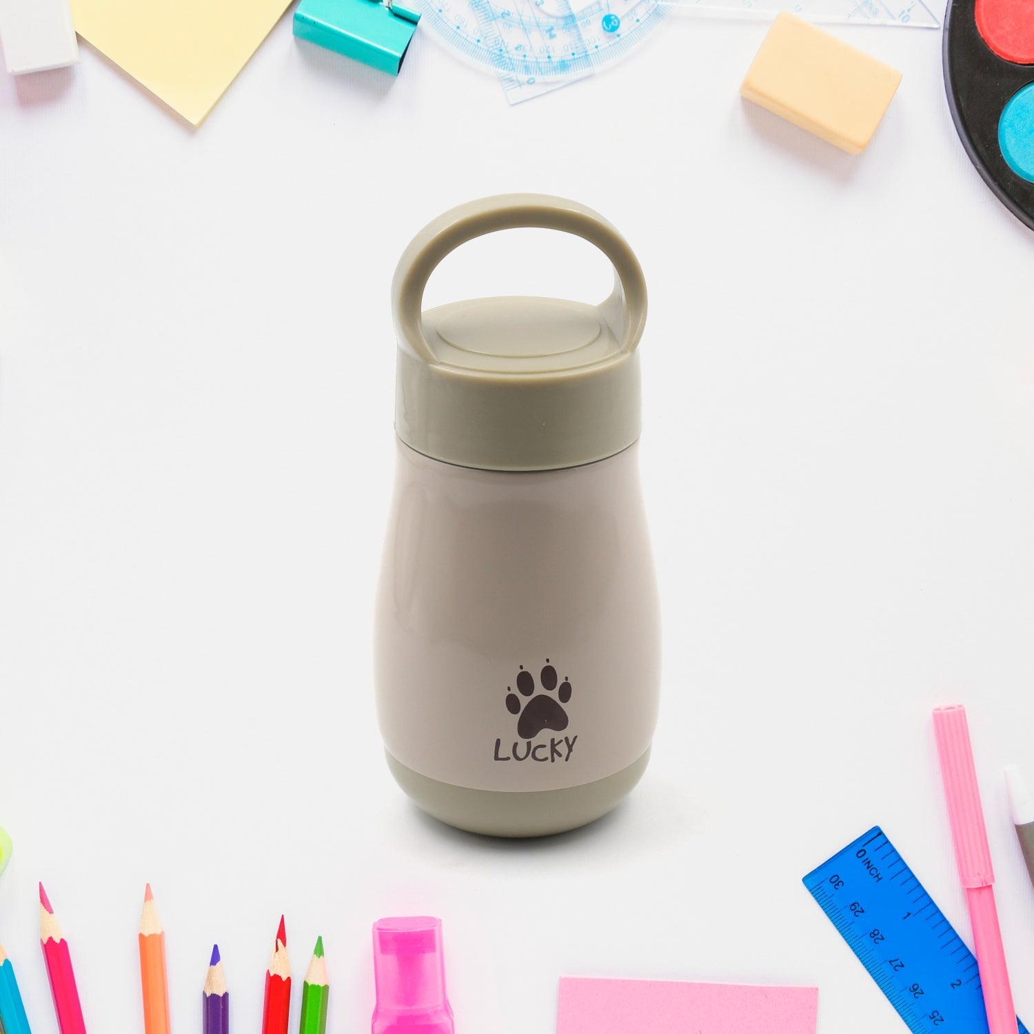 8360 Fashion Flask Cute Children Water Bottle for Kids - Vacuum Flask Stainless Steel BPA Free Double Walled Vacuum Insulated Stainless Steel Flask with Lid for Water Bottle, Milk, Hot & Cool Bottle Thermos for Kids (180 ML) Eshaan Traders