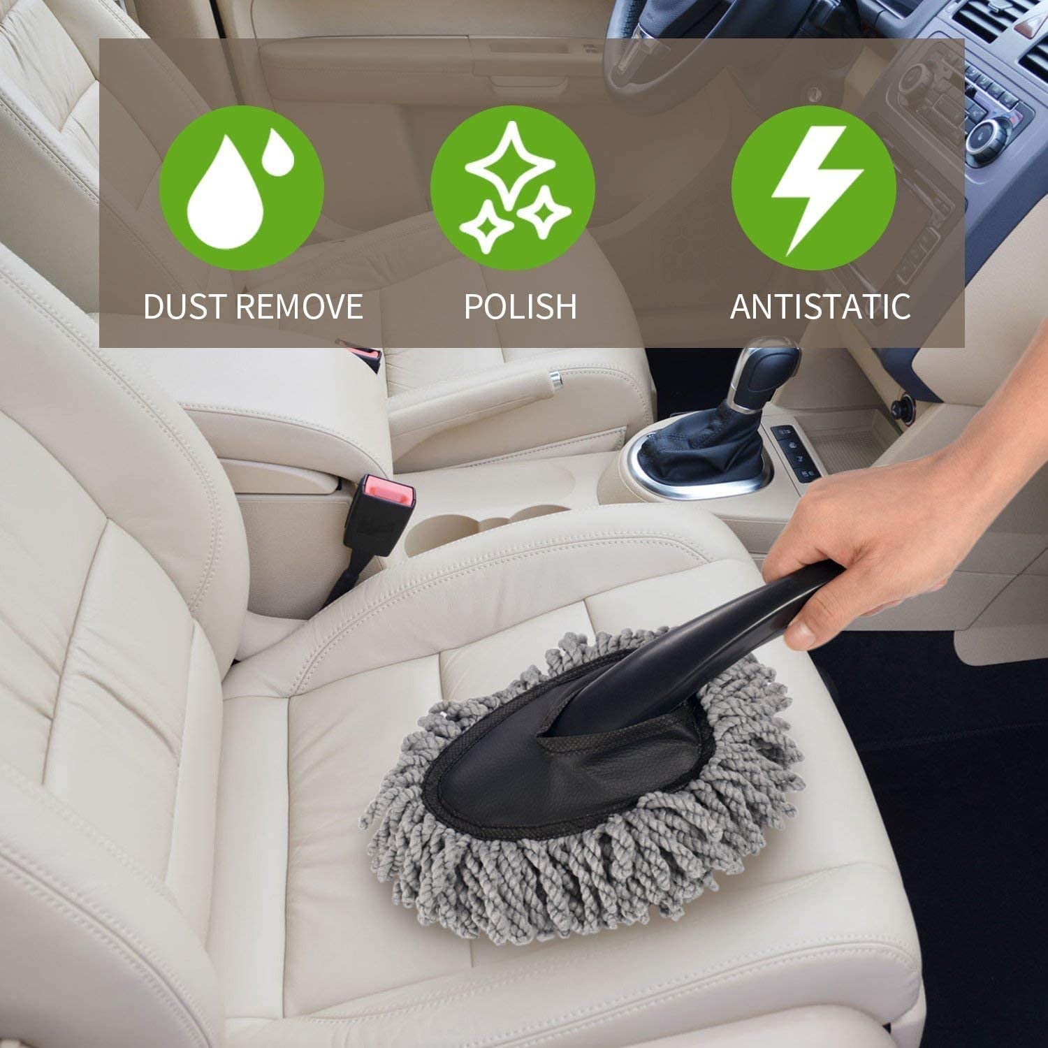 4098 Car Wash Cleaning Brush Microfiber Dusting Tool Duster Dust Mop Home Cleaning For Cleaning and Washing of Dirty Car Glasses, Windows and Exterior. Eshaan Traders