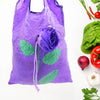 7741 Foldable Bag Cute Rose Shape Cover Reusable bag Naylon Bag Nylon Shopping Carry Bags Large Reusable Foldable Bag, Eco Friendly Shopping, Folds to Pocket Size, Tote Grocery Shoulder Handbag Travel Bag (1Pc) Eshaan Traders