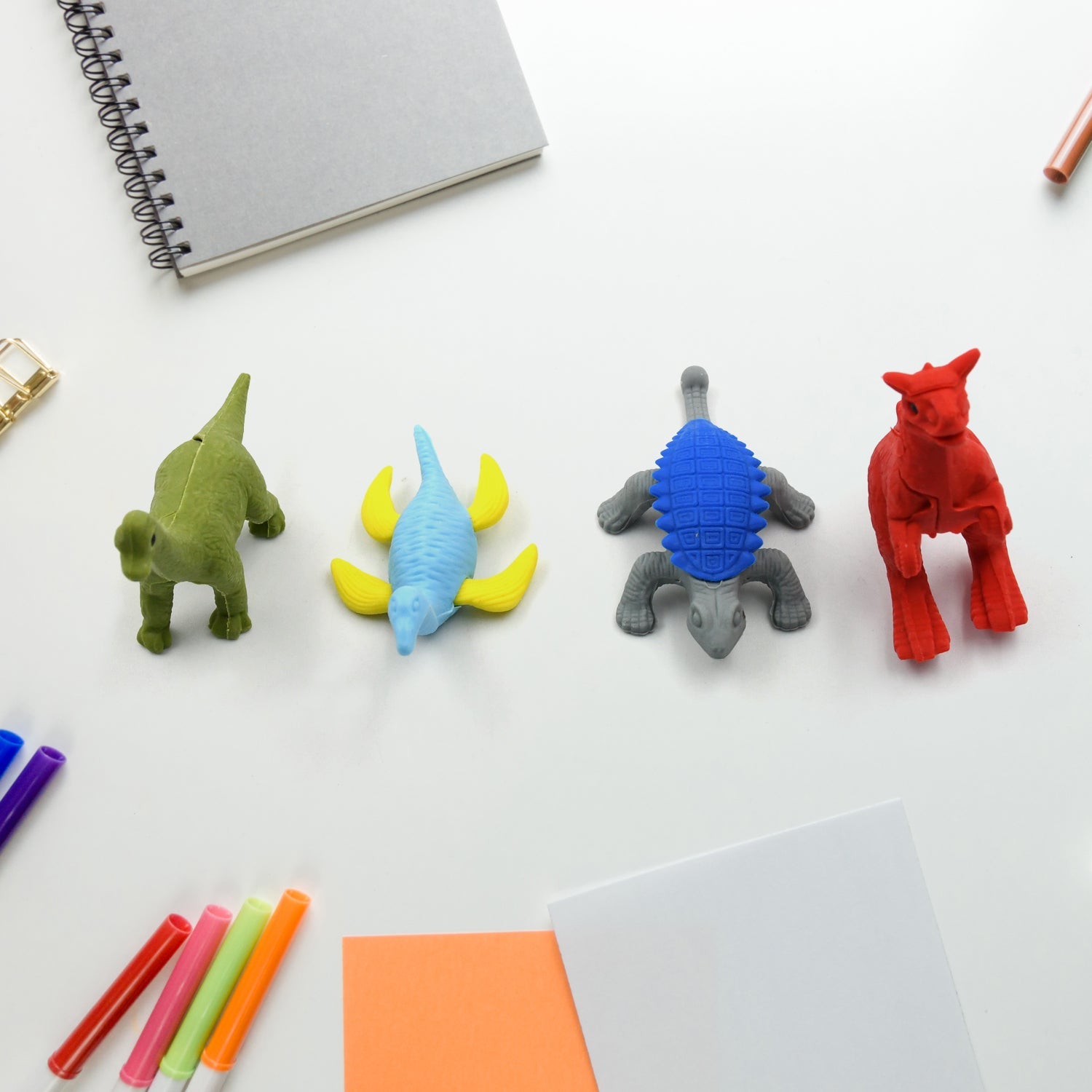 4634 Small Dinosaur Shaped Erasers Animal Erasers for Kids, Dinosaur Erasers Puzzle 3D Eraser, Desk Pets for Students Classroom Prizes Class Rewards Party Favors for Toddlers, Soft Non-Dust Stationery Activity Toy, for School Supplies (4 Pc Set) Eshaan Traders