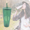 7249 Cup with Straw &  LED Lighting Reusable Matte Studded Tumbler with Leak Proof Lid Water Cup Travel Mug Coffee Ice Water Bottle Double Walled Insulated Tumbler BPA Free (1 Pc) Eshaan Traders