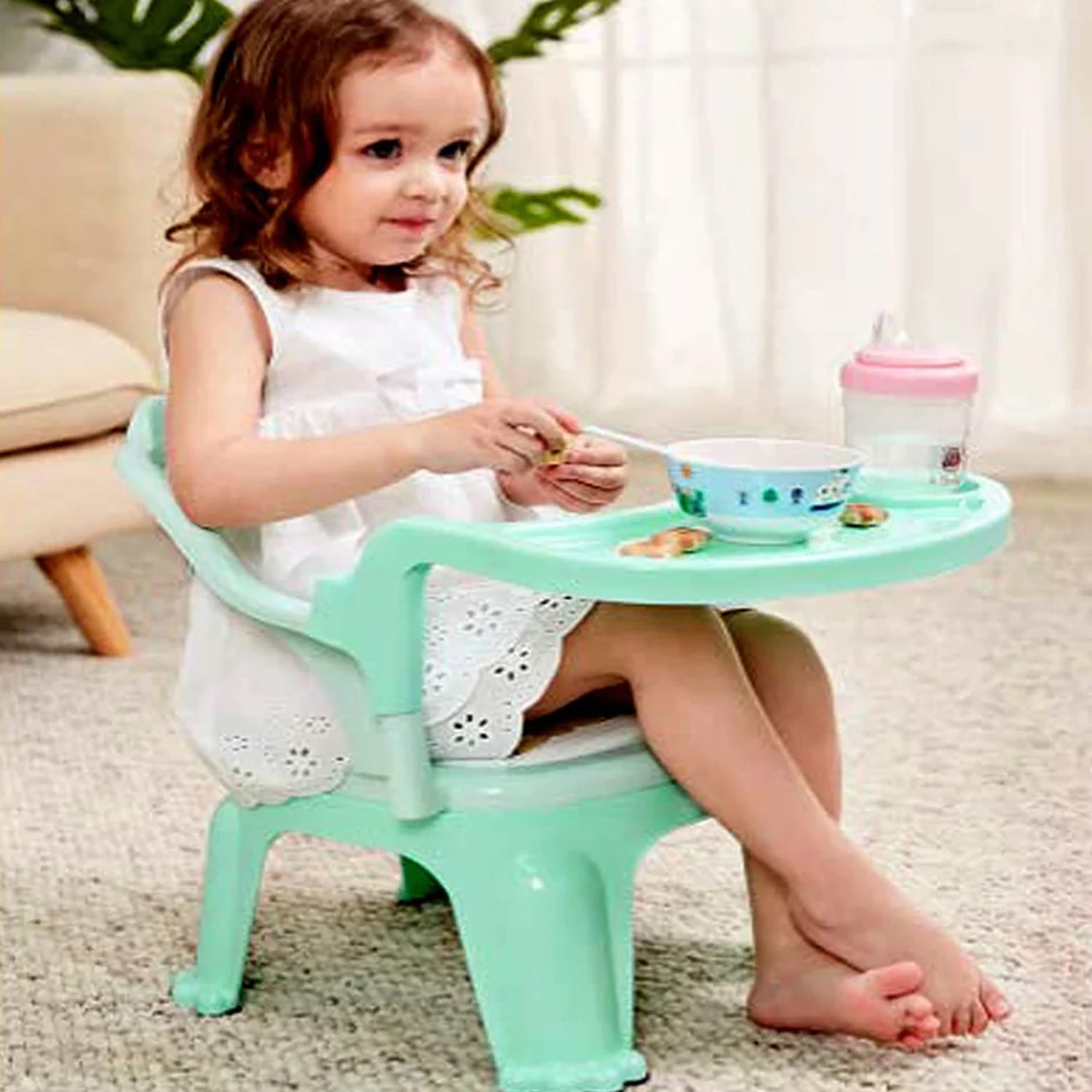 3183 Baby Chair, with Tray Strong and Durable Plastic Chair for Kids/Plastic School Study Chair/Feeding Chair for Kids, Portable High Chair for Kids Eshaan Traders