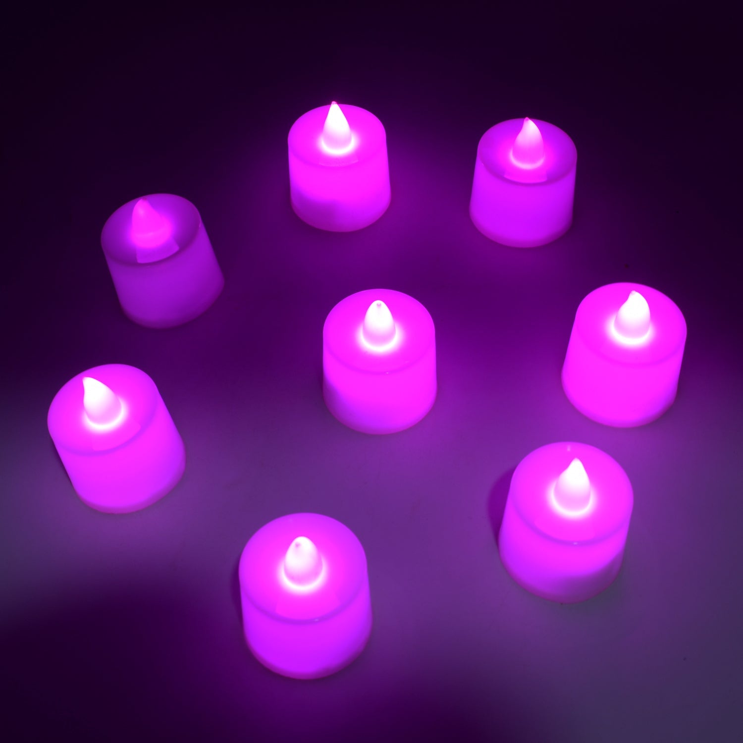 6632B Pink Flameless LED Tealights, Smokeless Plastic Decorative Candles - Led Tea Light Candle For Home Decoration (Pack Of 8pc) ( Diya , Divo , Diva , Deepak , Jyoti) Eshaan Traders