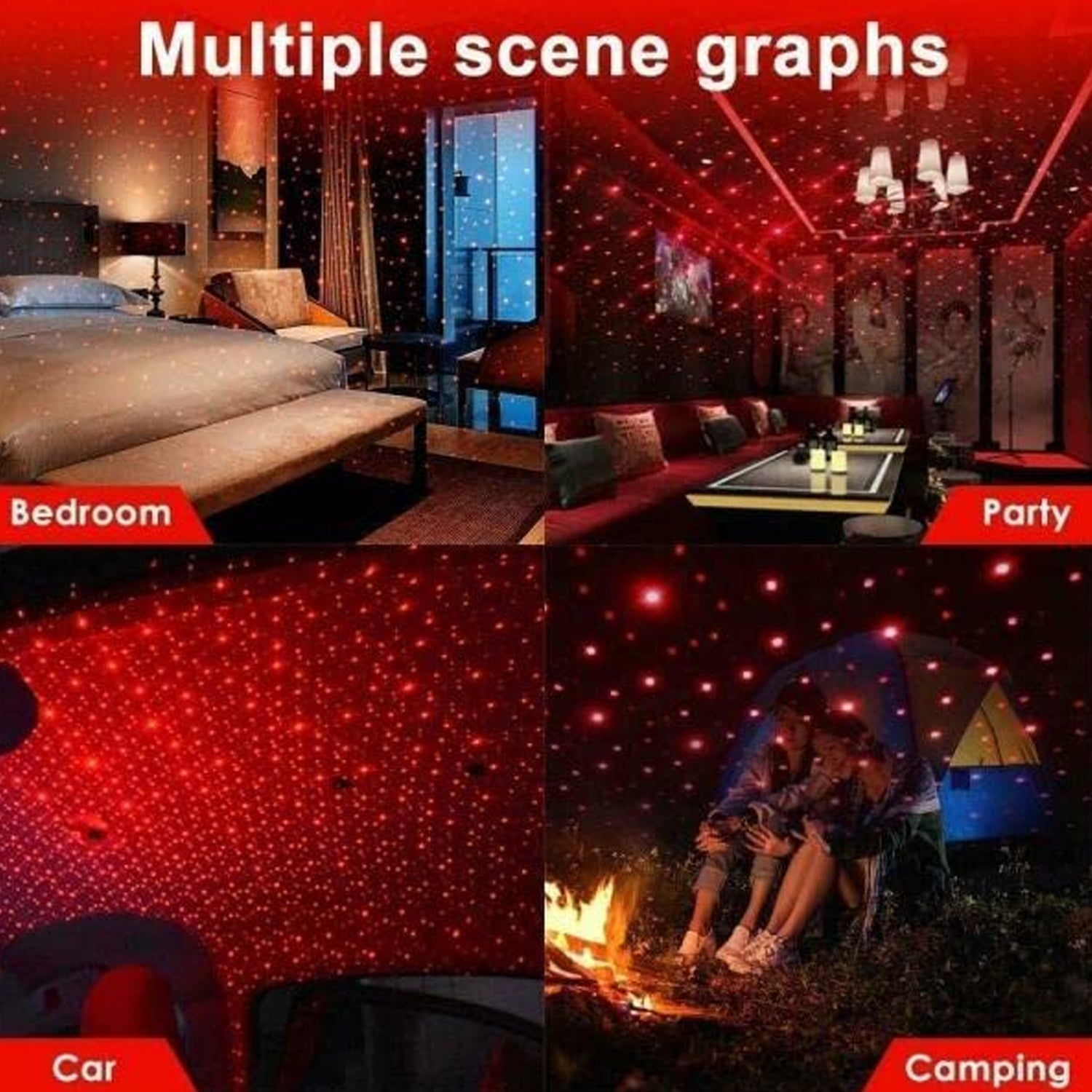 7396B USB Star Projector Night Light, Adjustable Romantic Interior Car Lights for Bedroom, Car, Ceiling and Party Decoration Eshaan Traders