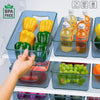 5776 Plastic Refrigerator Organizer Bins, Set Of 2 Stackable Fridge Organizers with Handle, Clear Organizing Food Fruit Vegetables Pantry Storage Bins for Freezer kitchen Cabinet Organization and Storage (2 Pcs Set Mix Color) Eshaan Traders