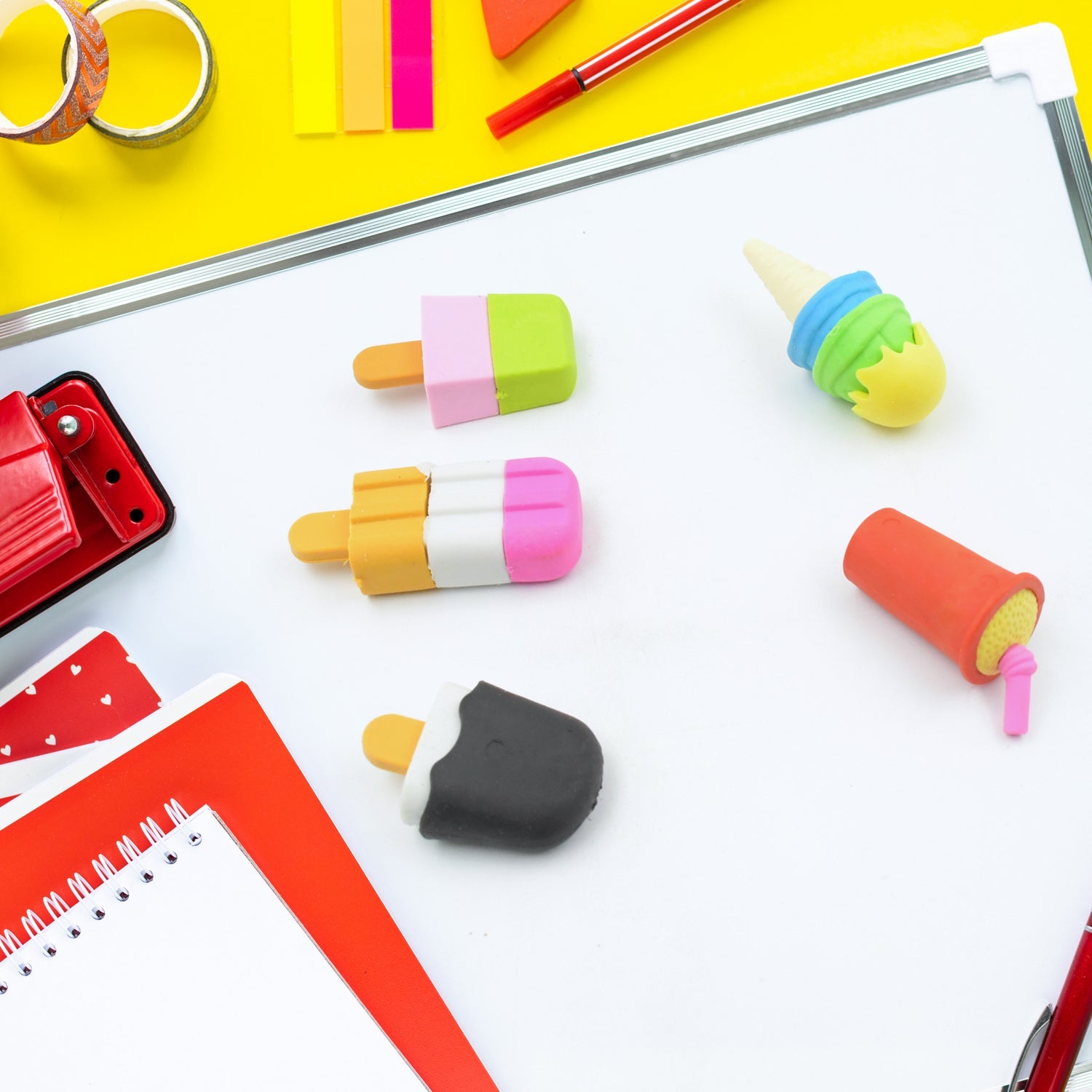 Stationary Kit Fancy & Stylish Colorful Erasers, Mini Eraser Creative Cute Novelty Eraser for Children Different Designs Eraser Set for Return Gift, Birthday Party, School Prize, Football & Icecream Set Eraser (9 pc & 5 Pc Set) Eshaan Traders