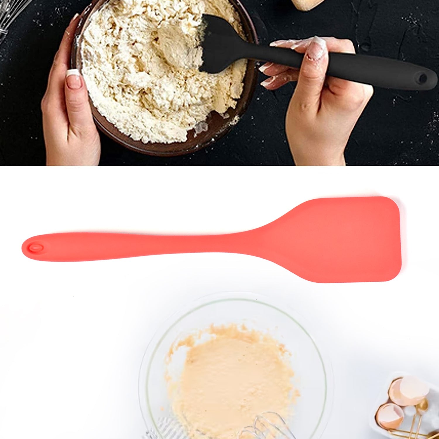 5430 Silicone Spoonula / Spatula Spoon, High Heat Resistant to 480°F, Hygienic One Piece Design, Large Non Stick Cooking Utensil (30cm) Eshaan Traders