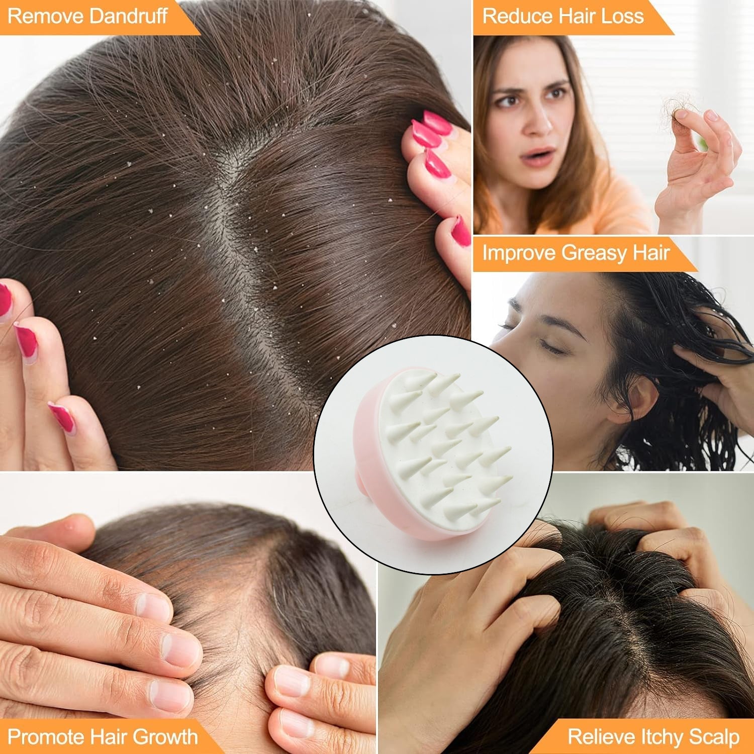 1469 Hair Scalp Massager Shampoo Brush, Scalp Care Hair Wash Brush Silicone Comb, Shampoo Brush (1 Pc) Eshaan Traders