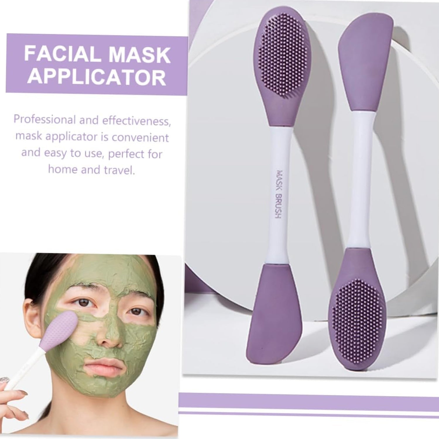 12532 Double-headed Silicone Mask Brush Face Cleansing and Applying Mud Mask Beauty Salon Special Brush Smear Tool Facial Scrub Silicone Wash Scrubber Face Tools (1 Pc) Eshaan Traders