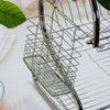 7668 Stainless Steel Drain Bowl Storage Rack Holder Plate Dish Cutlery Cup Rack with Tray Kitchen Shelf Stand DeoDap