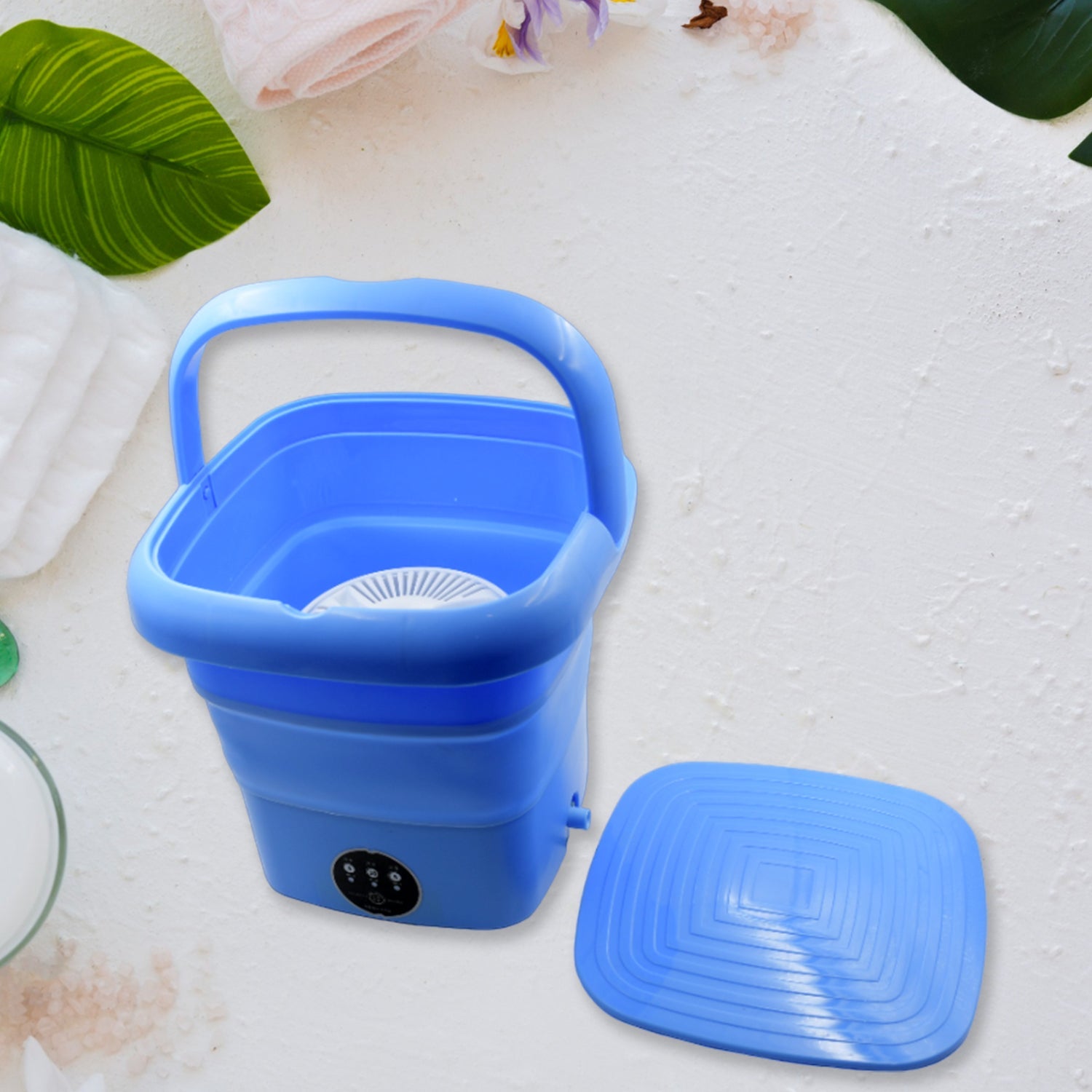 7271 Mini Washing Machine Foldable Mini Washer with Drain Basket Portable Washing Machine Foldable for Laundry Travel Camping RV Baby Clothes Eshaan Traders