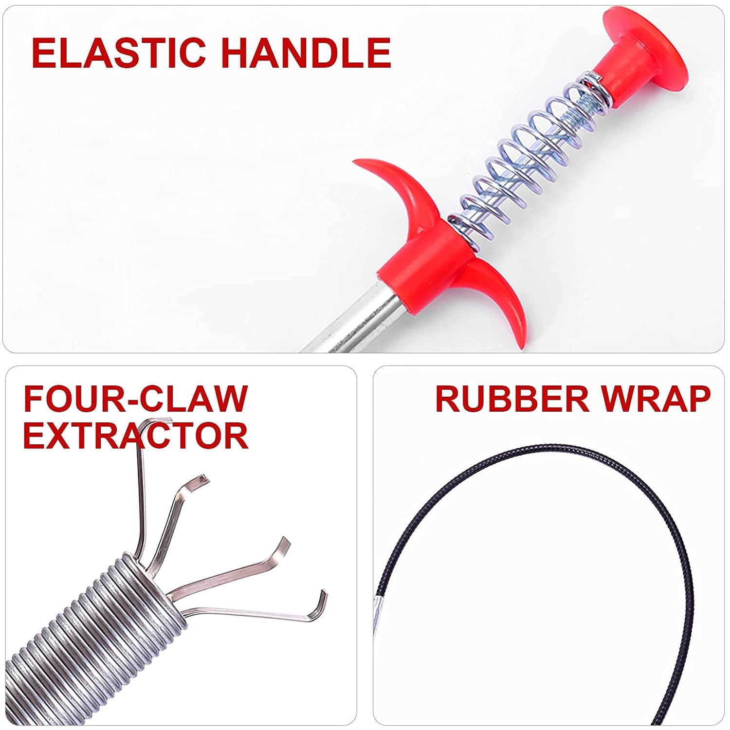 1622 Multifunctional Cleaning Claw Pilpe Cleaner Drainage Block Remover Drain Spring Pipe Dredging Tool, Drain Cleaning Tool for Hair Drain Drain Cleaner Sticks drain pipe clearer ( 90 Cm) Eshaan Traders