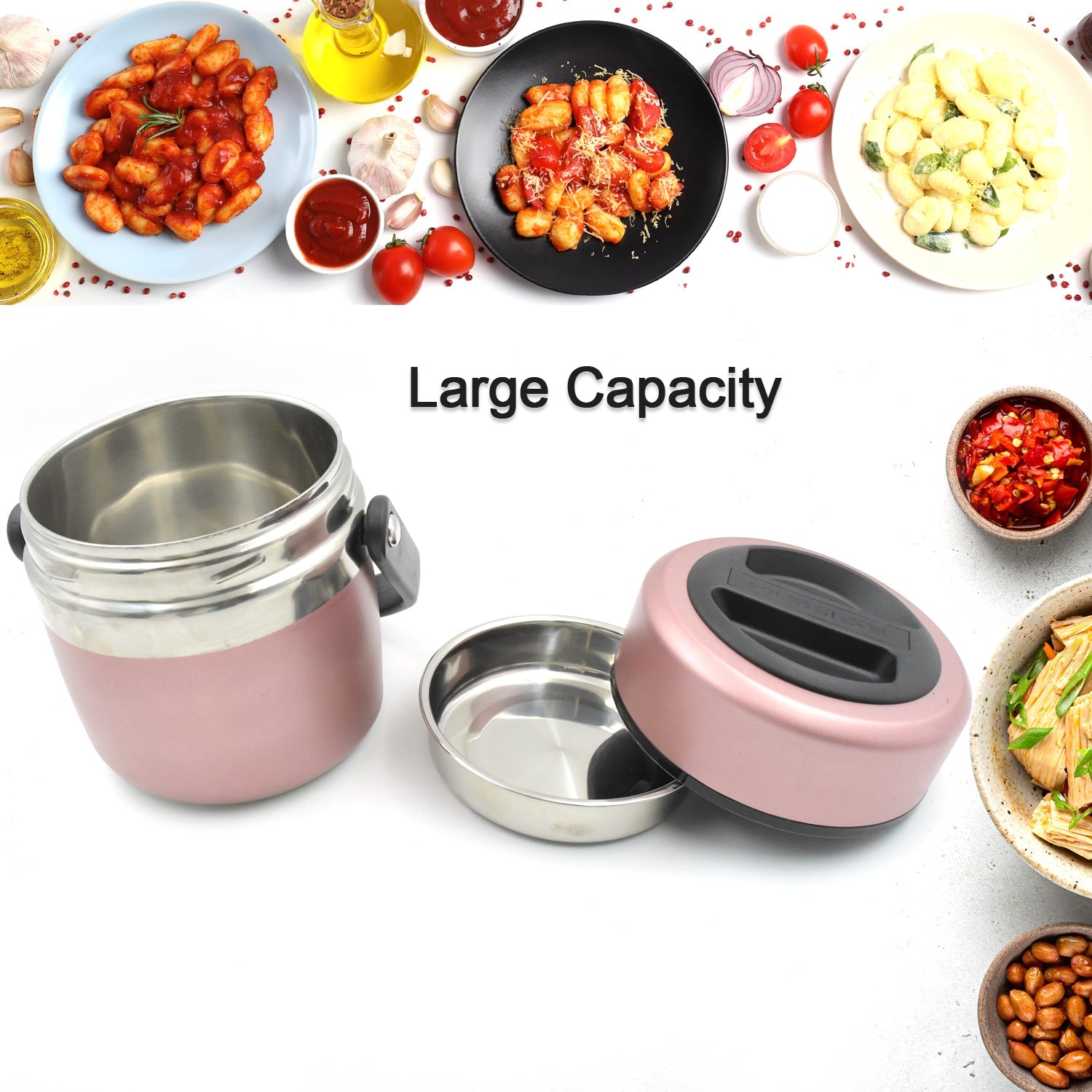 5524 Leak-proof Thermos Flask For Hot Food, Warm Soup Cup, Vacuum Insulated Lunch Box, Food Box for Thermal Container For Food Stainless Steel (Multi-Color) Eshaan Traders