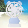 7632 MINI PORTABLE FAN USB RECHARGEABLE HANDHELD BEAR STYLE COLOR CHANGING LED LIGHT POCKET DESK LIGHT FAN DeoDap