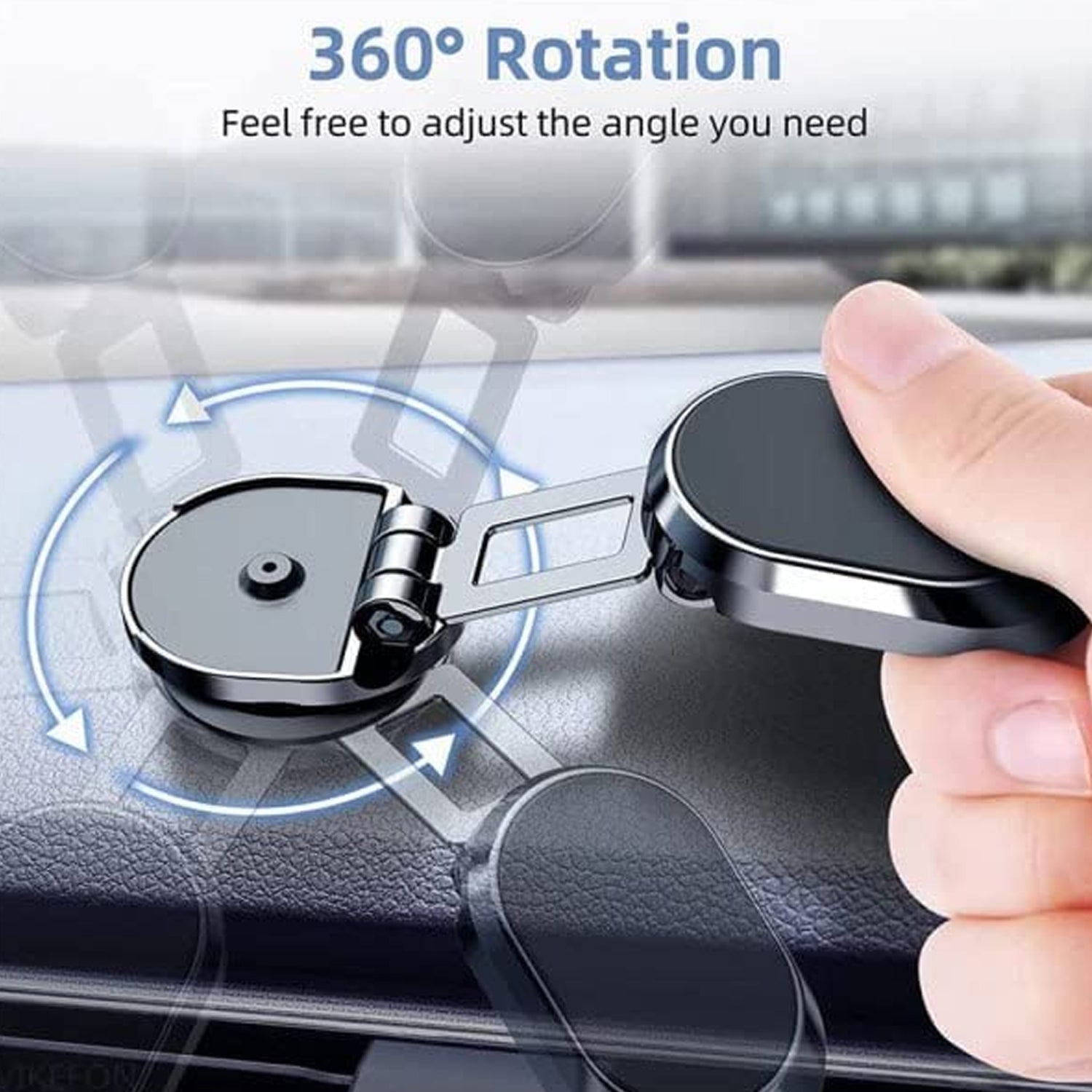 6102 360 Degree Rotating Magnetic Car Phone Holder | Metal Folding Car Phone Holder | New Alloy Folding Magnetic Car Phone Holder (Pack of 1) Eshaan Traders