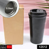 12512 Inside Stainless Steel & Outside Plastic Vacuum Insulated  Insulated Coffee Cups Double Walled Travel Mug, Car Coffee Mug with Leak Proof Lid Reusable Thermal Cup for Hot Cold Drinks Coffee, Tea (1 Pc) Eshaan Traders