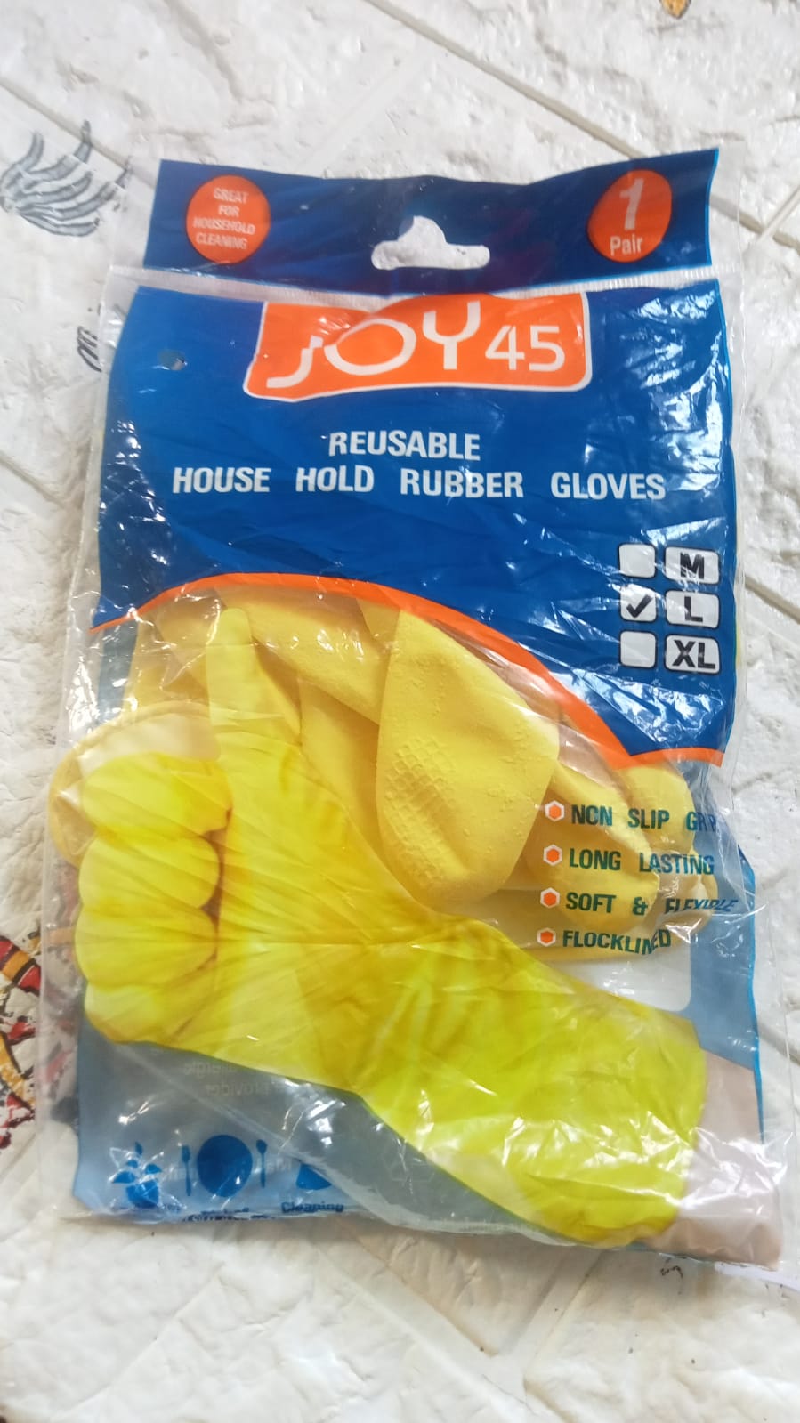 0679 Multipurpose Rubber Reusable Cleaning Gloves, Reusable Rubber Hand Gloves I Latex Safety Gloves I for Washing I Cleaning Kitchen I Gardening I Sanitation I Wet and Dry Use Gloves (1 Pair) Eshaan Traders