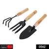 542 Gardening Tools - Hand Cultivator, Small Trowel, Garden Fork (Set of 3) DeoDap