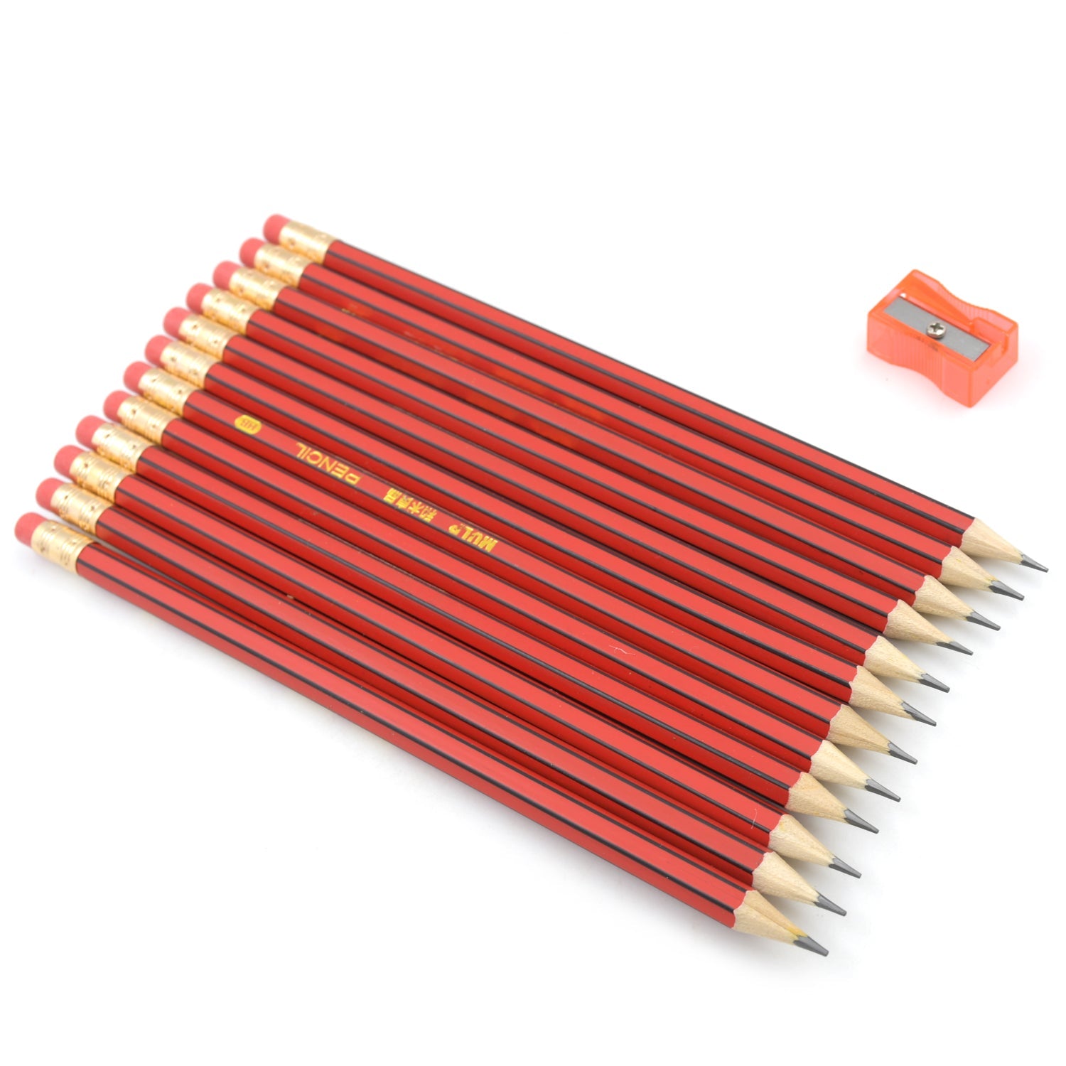 7788 Wooden Pencil Set Multi-Use Wooden Graphite Pencils for Art, School, Office & Gifting - Wood Pencil with Eraser, Sharpener (13 Pc Set) Eshaan Traders