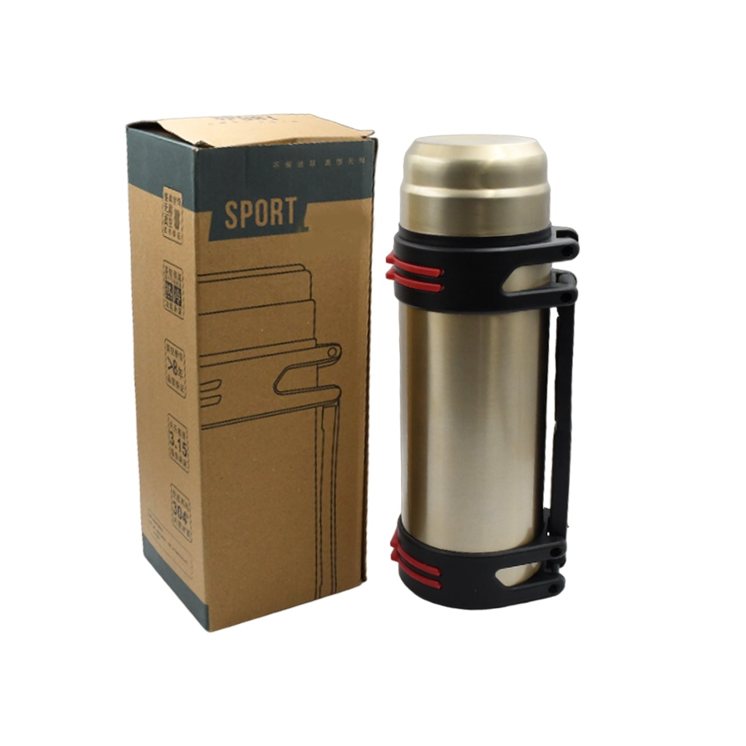 6708 Portable Double Layer Stainless Steel Vacuum Flask Hot Screw-On Bottles for Outdoor for Camping for Sports, Travel (2 Ltr) Eshaan Traders