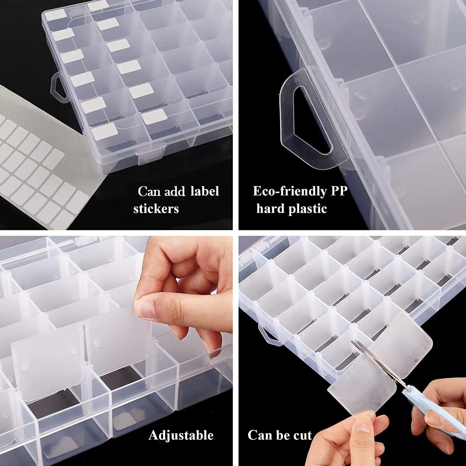 7673a 36 Grids Clear Plastic Organizer Jewelry Storage Box with Adjustable Dividers, Transparent Organizer Box (1pc) Eshaan Traders