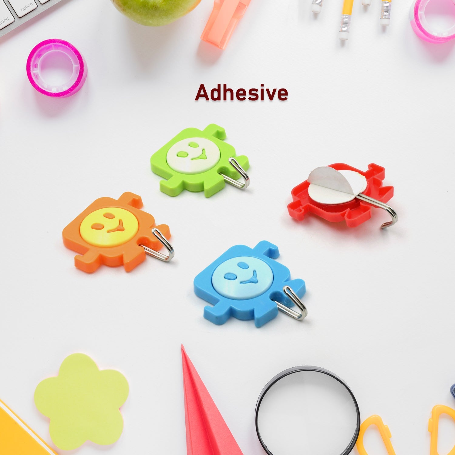 Multipurpose Big Self Adhesive Smiley Cartoon Wall Hooks Multipurpose Strong Wall Sticker Hooks Wall Hook Holder Door Hanger Eshaan Traders