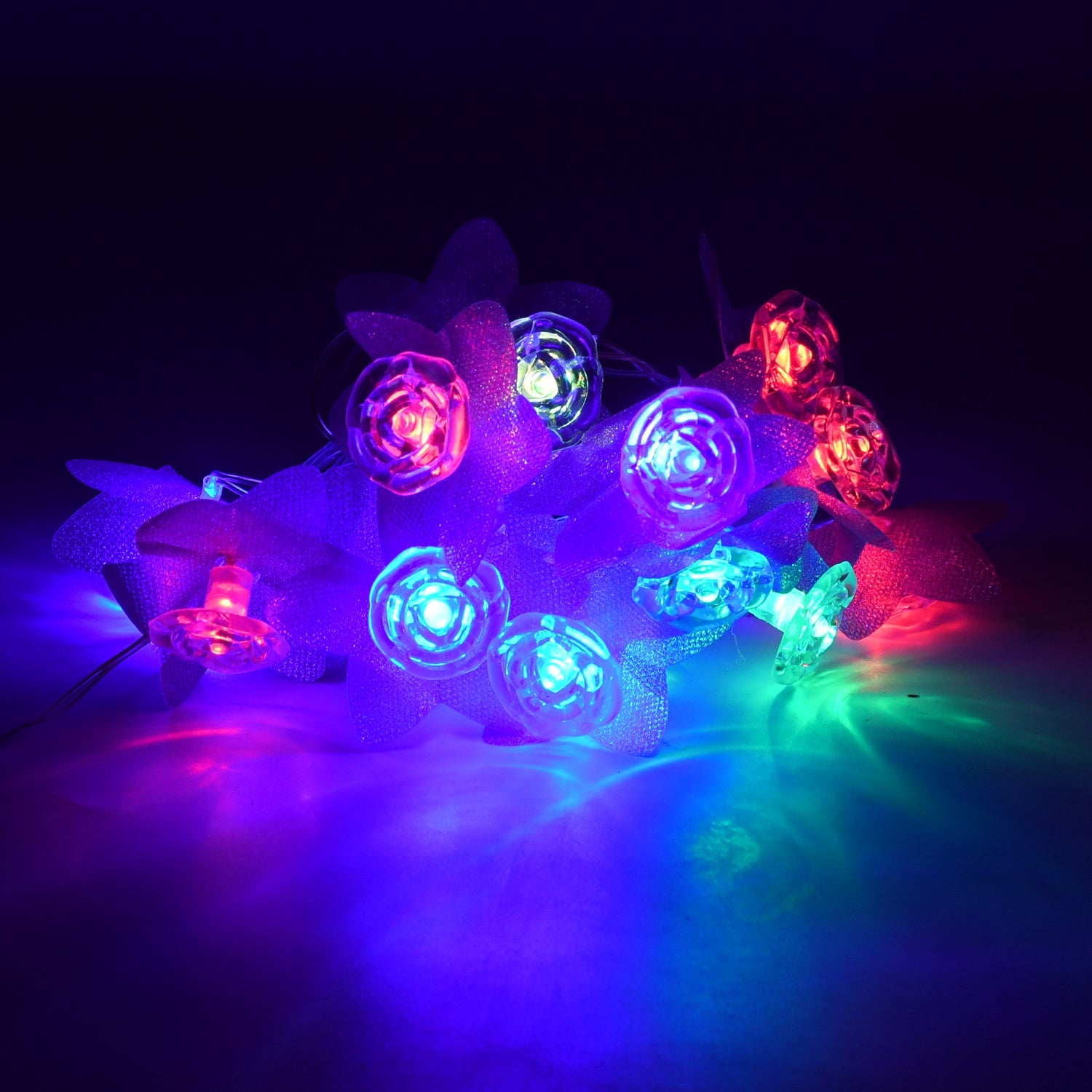 8337 4Mtr Flower Design Home Decoration Electrical Series Light Home Decoration Diwali & Wedding LED Christmas String Light Indoor and Outdoor Light ,Festival Decoration Led String Light, Multi-Color Light (16L 4Mtr) Eshaan Traders