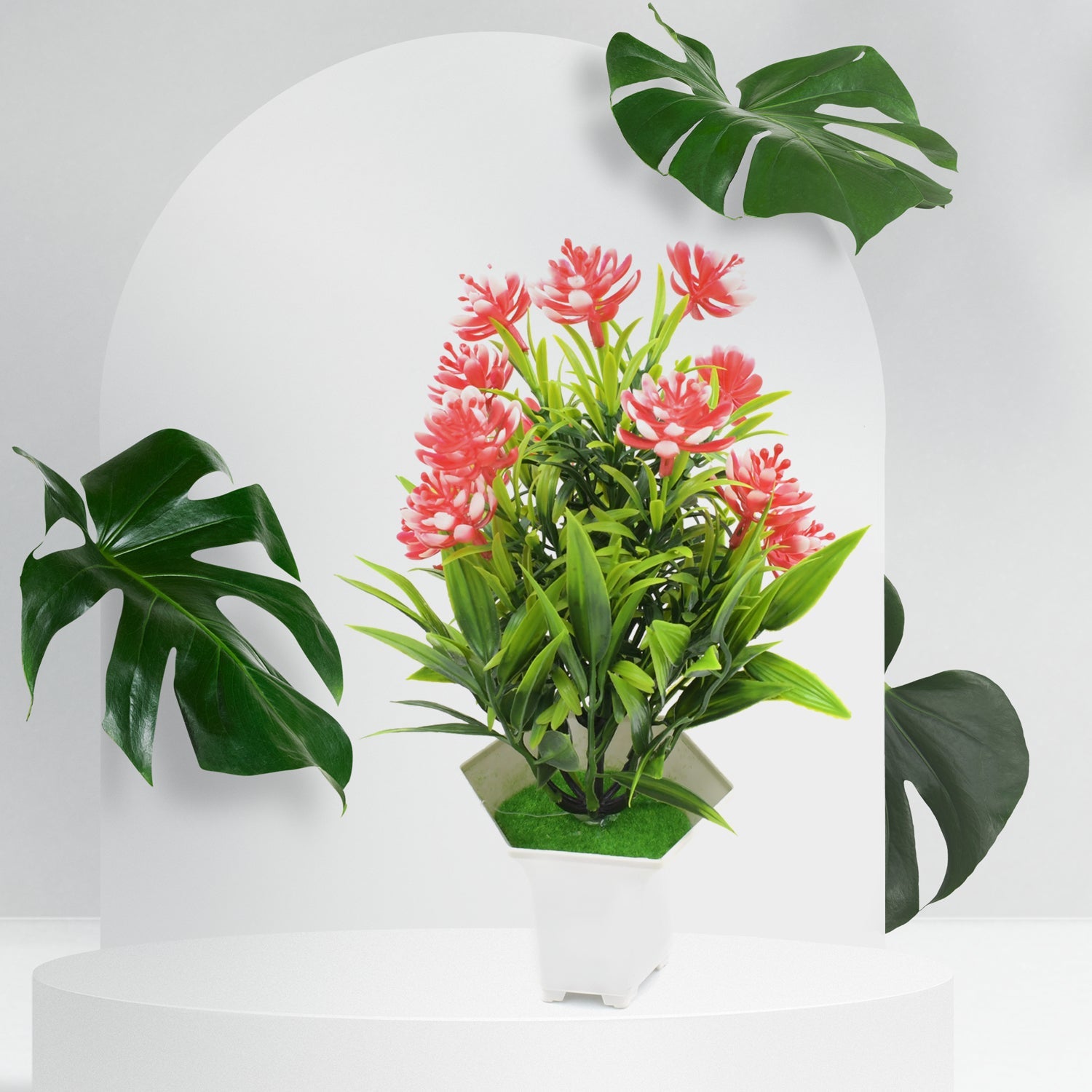 Wild Artificial Flower Plants with Cute Pot | Flower Plant for Home Office Decor | Tabletop and Desk Decoration | Artificial Flower for Balcony Indoor Decor, Plants for Living Room (1 Pc) Eshaan Traders