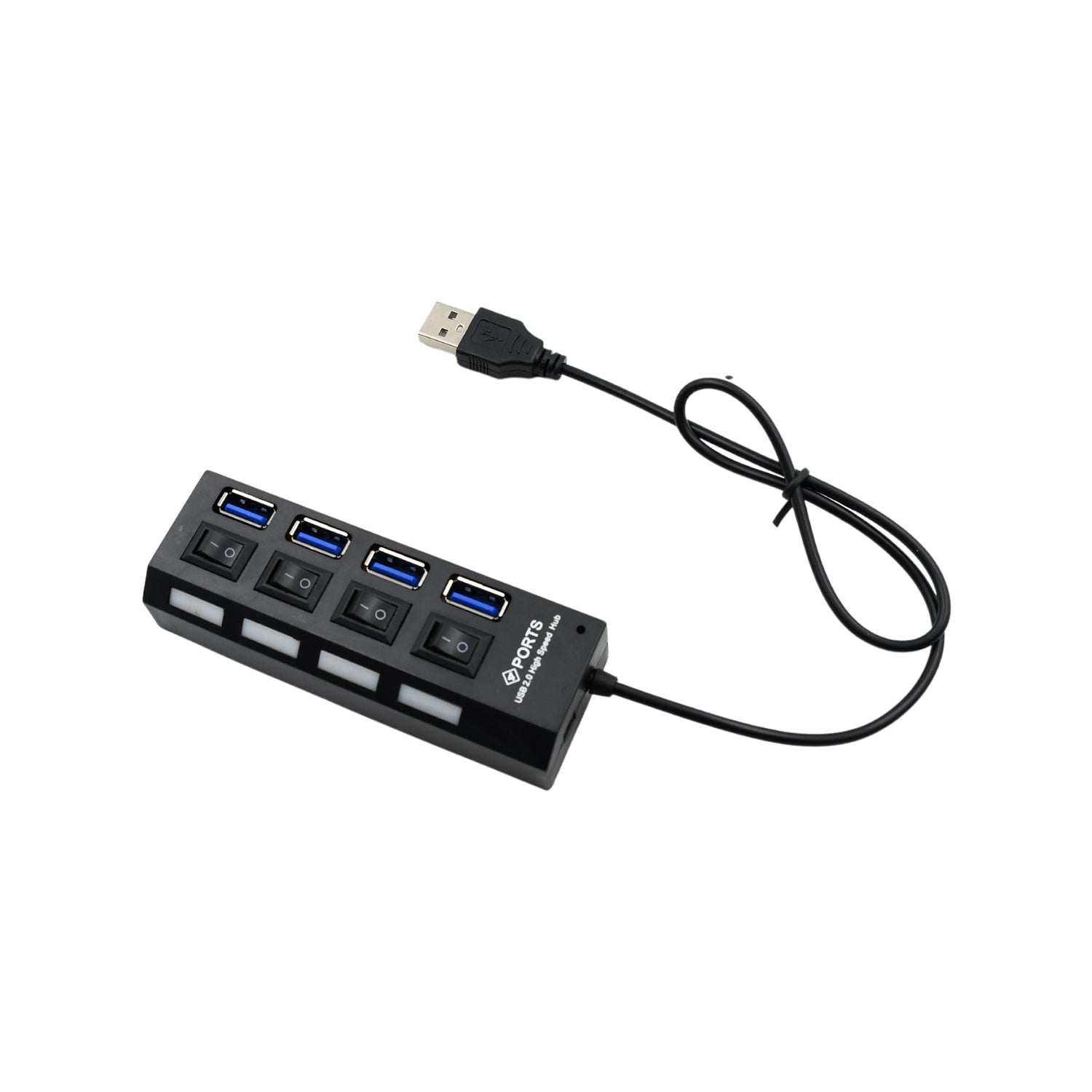 6995 4 Port USB, HUB USB 2.0 HUB Splitter High Speed with On/Off Switch Multi LED Adapter Compatible with Tablet Laptop Computer Notebook Eshaan Traders