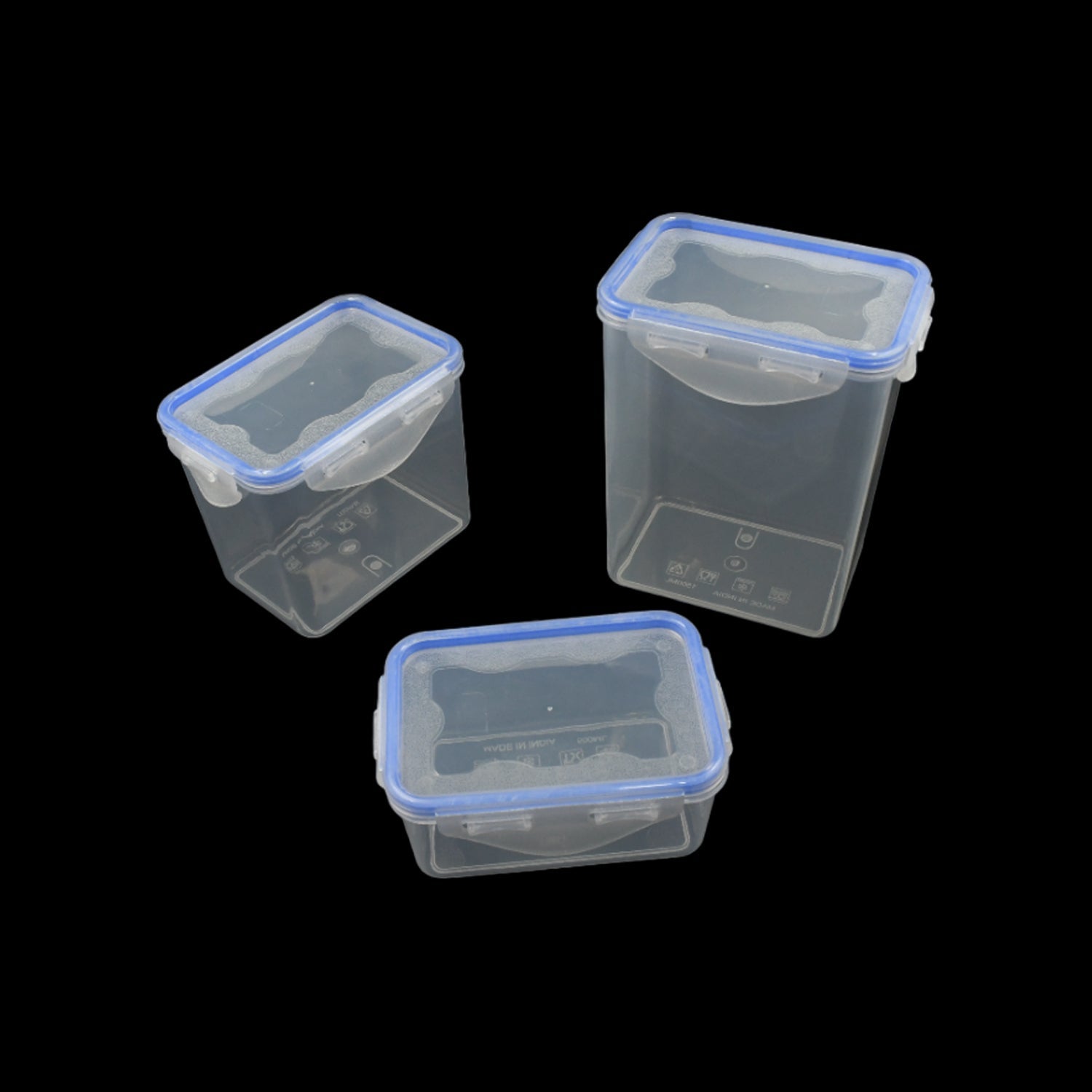 5496  Kitchen Storage Container Set with Food Grade Plastic and Air Seal Lock Lid for Storage of Grocery, Spices, Dry fruits Use For Home, Office, Restaurant, Canteens (3 Piece Set) Eshaan Traders