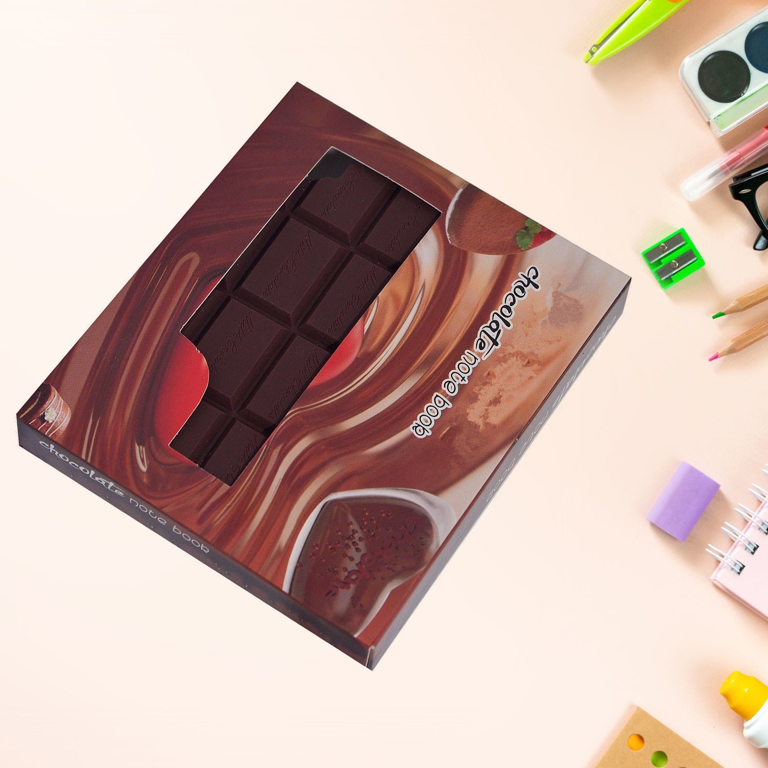 4528 Small Chocolate Scented Diary Memo Notebook in Rectangular Chocolate Bite Shape with Original Chocolate Smell Personal Pocket Diary, Dairy book with Plain Pages for Kids Eshaan Traders