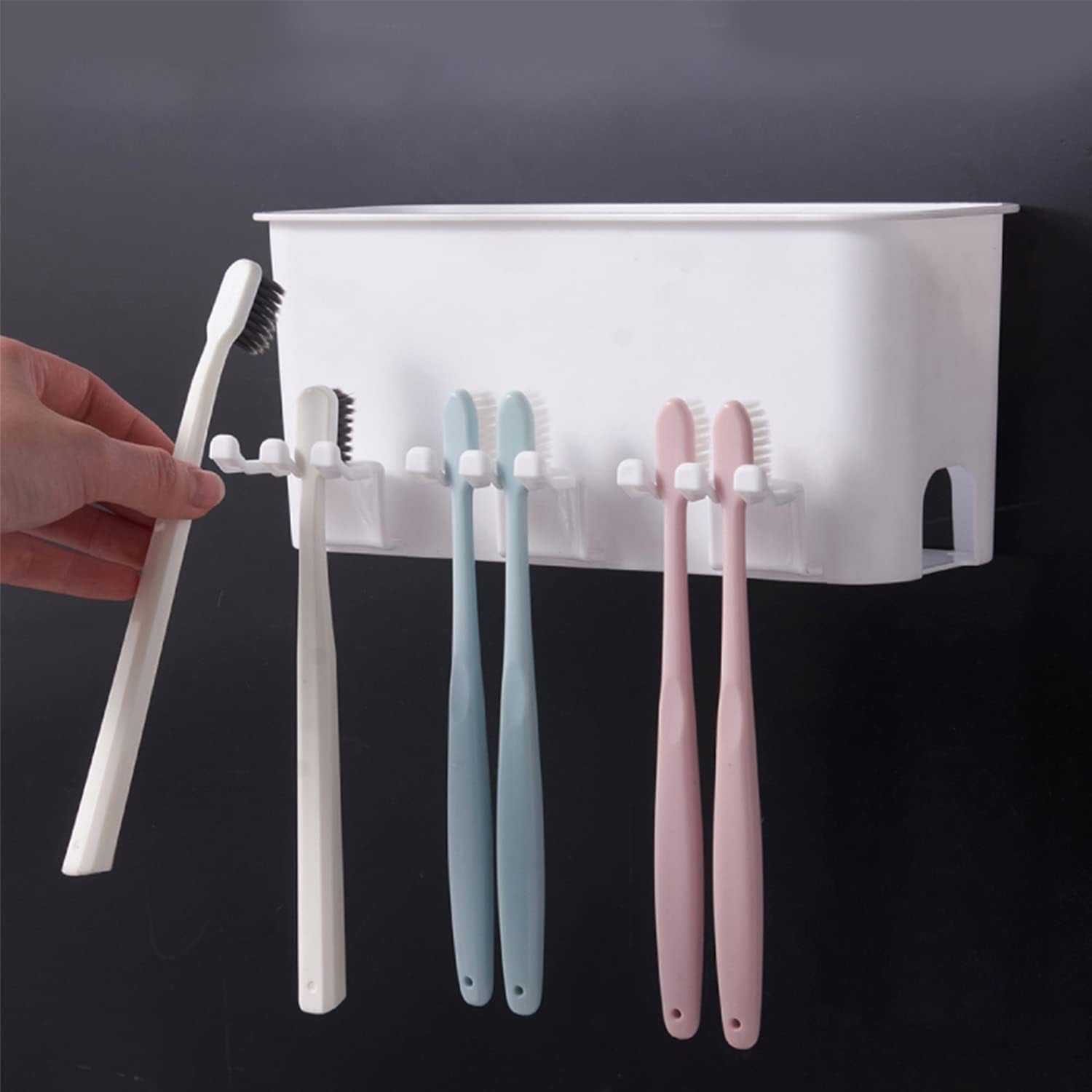 Wall Mount Toothbrush Holder with 3 & 2 Cups Automatic Toothpaste Holder Multi-Functional Kids Favorite Candy Toothbrush Holder Bathroom Accessories Organizer Rack Eshaan Traders