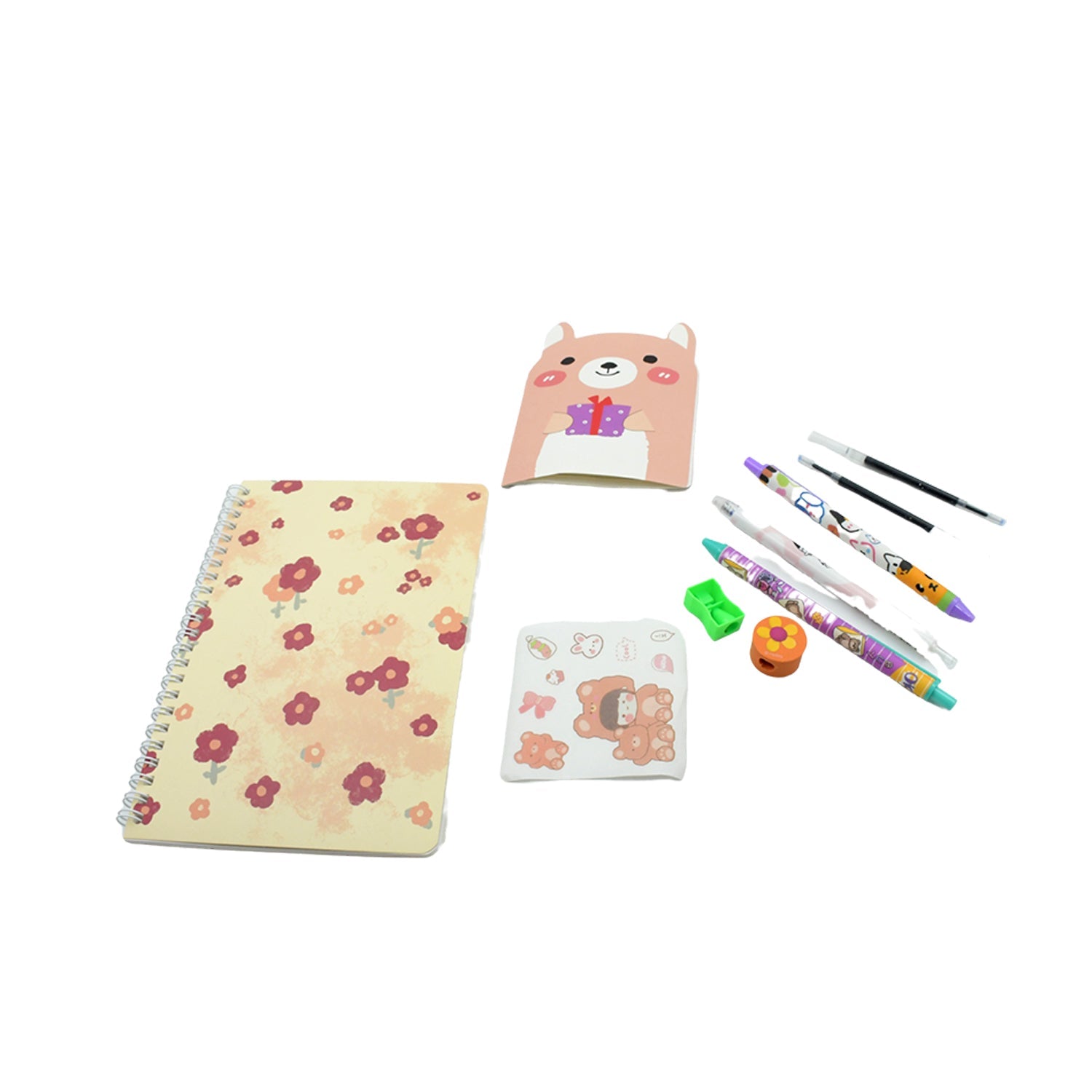 Cartoon Stationery Box  Cartoon Design School Box Book , diary , Pen , Eraser, Sharpner , Sticker & Pen Refill Student Gift School box  (1 box) Eshaan Traders