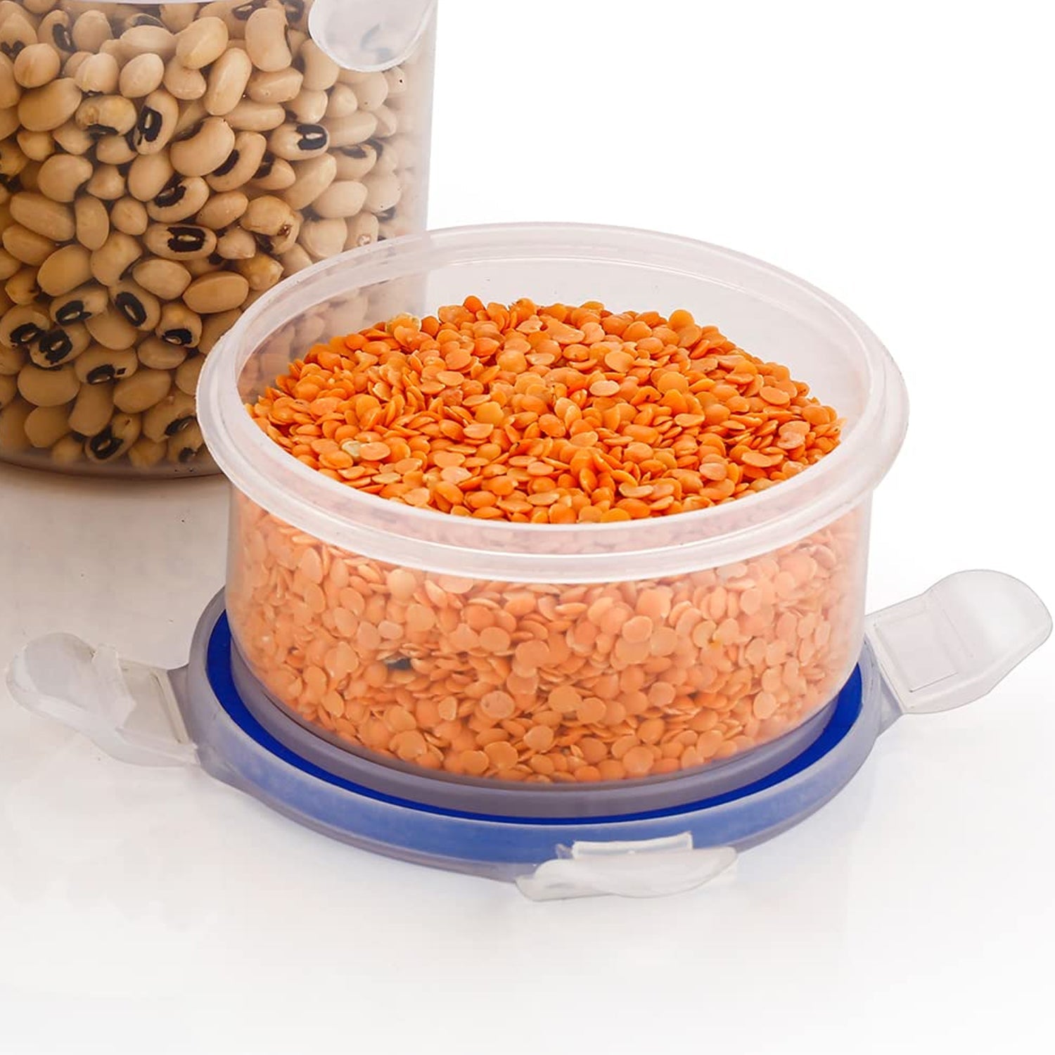 5828 Round Plastic Airtight Food Storage Containers with Leak Proof Locking Lid Storage container set of 3( Approx Capacity 500ml,1000ml,1500ml, Transparent) - 3 Pc Set Eshaan Traders