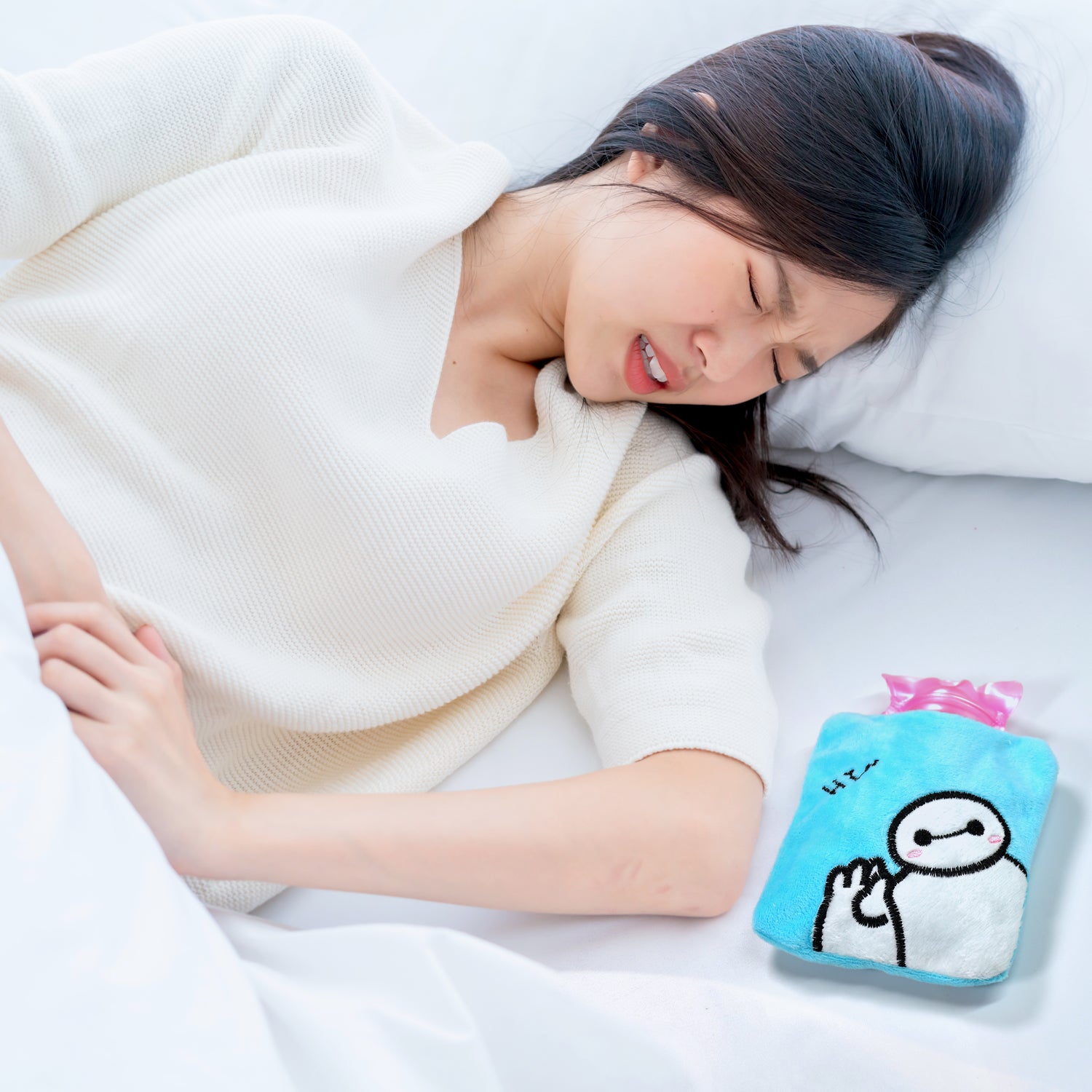 6525 Blue Baymax small Hot Water Bag with Cover for Pain Relief, Neck, Shoulder Pain and Hand, Feet Warmer, Menstrual Cramps. Eshaan Traders