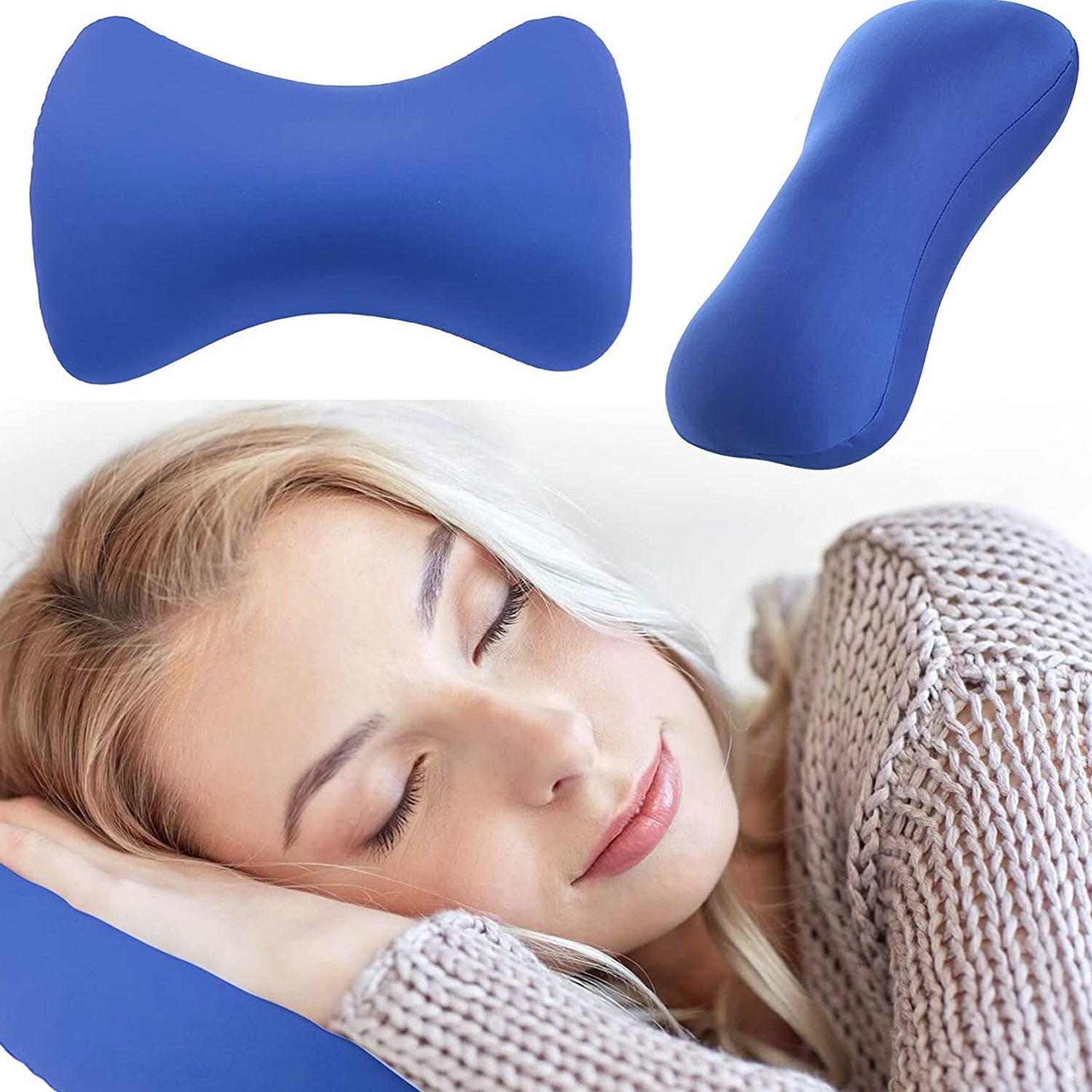 1551 Microbead Roll Neck Pillow Mini Microbeads Bone Type Travel Pillow Soft Cushion Back Head Neck Support Eshaan Traders