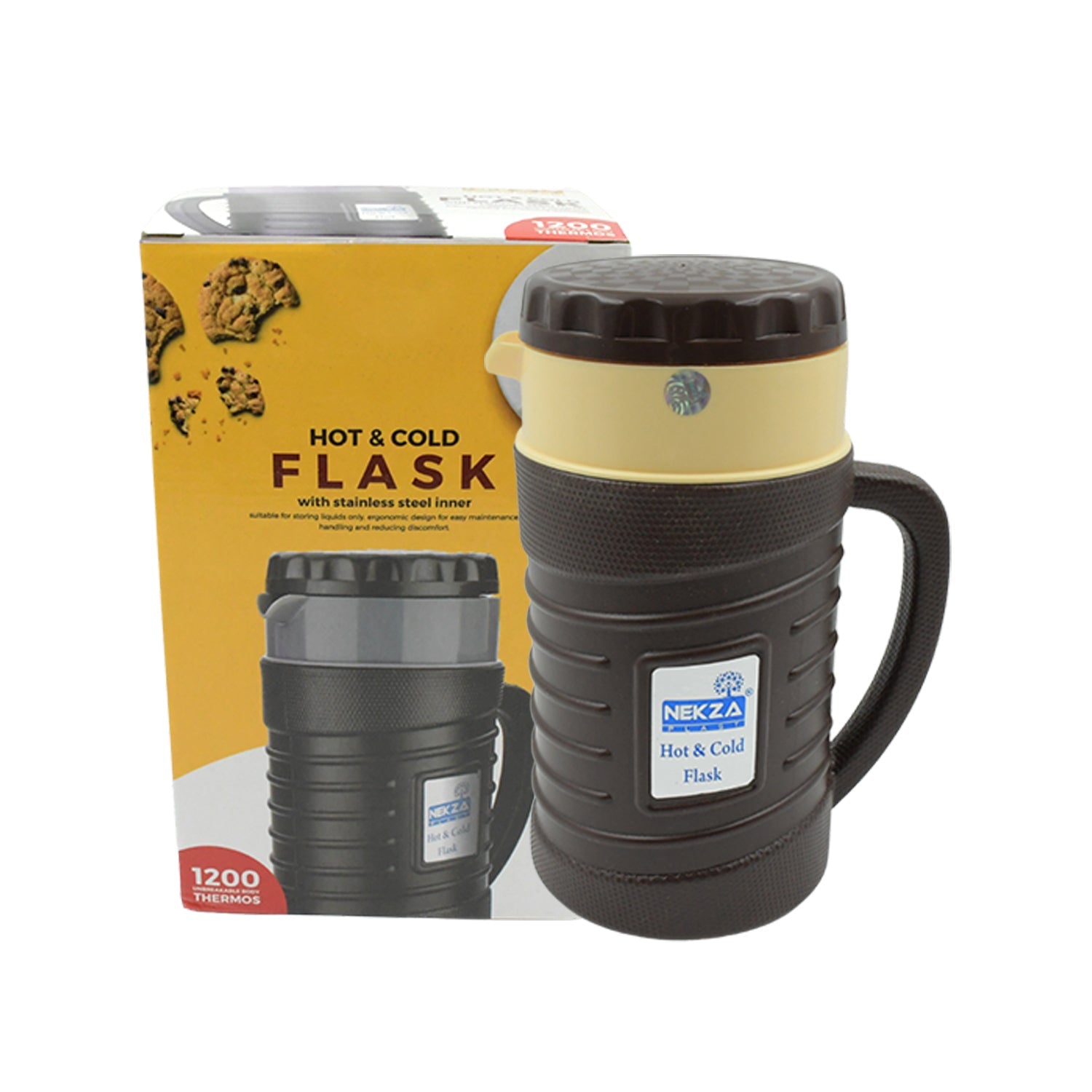 Thermos Insulated Flask or hot Kettle,  Plastic innner Steel, Insulated Tea Kettle Hot and Cold Premium Tea Kettle Kettle | Easy to Carry | Leak Proof | Tea Jug | Coffee Jug | Water Jug | Hot Beverag (1200 Ml, 1700ML ) Eshaan Traders