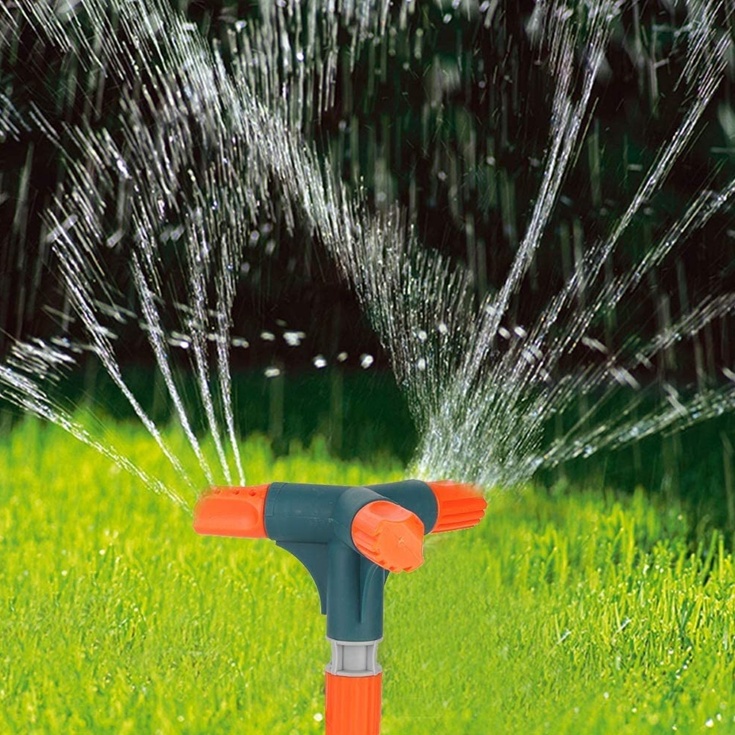 7537 Garden Sprinkler 360 ° Rotating Adjustable Round 3 Arm Lawn Water Sprinkler for Watering Garden Plants/Pipe Hose Irrigation Yard Water Sprayer DeoDap