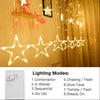 1253 12 Stars Curtain String Lights, Window Curtain Lights with 8 Flashing Modes Decoration for Festivals-11 Eshaan Traders