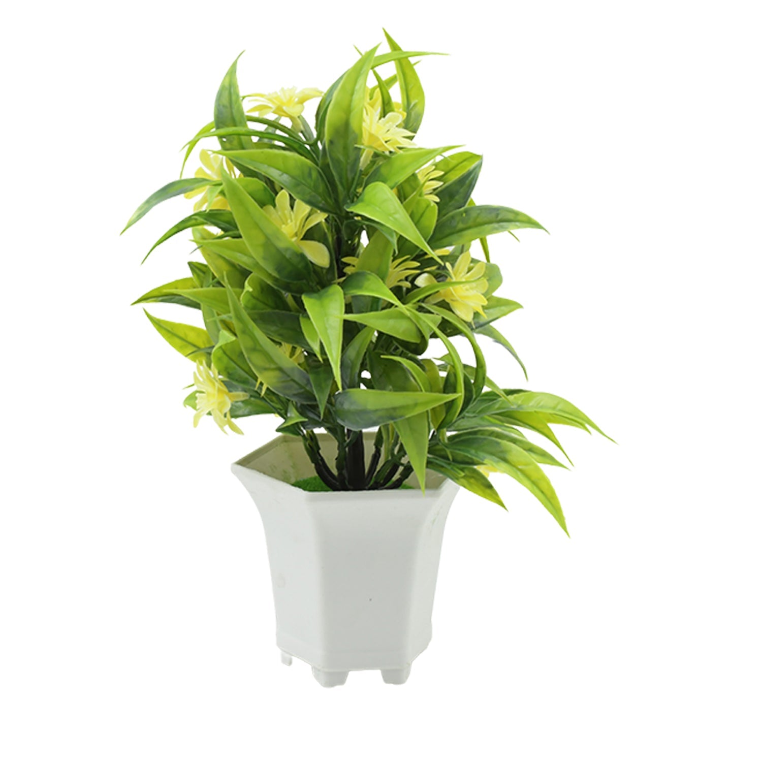 Wild Artificial Flower Plants with Cute Pot | Flower Plant for Home Office Decor | Tabletop and Desk Decoration | Artificial Flower for Balcony Indoor Decor, Plants for Living Room (1 Pc) Eshaan Traders