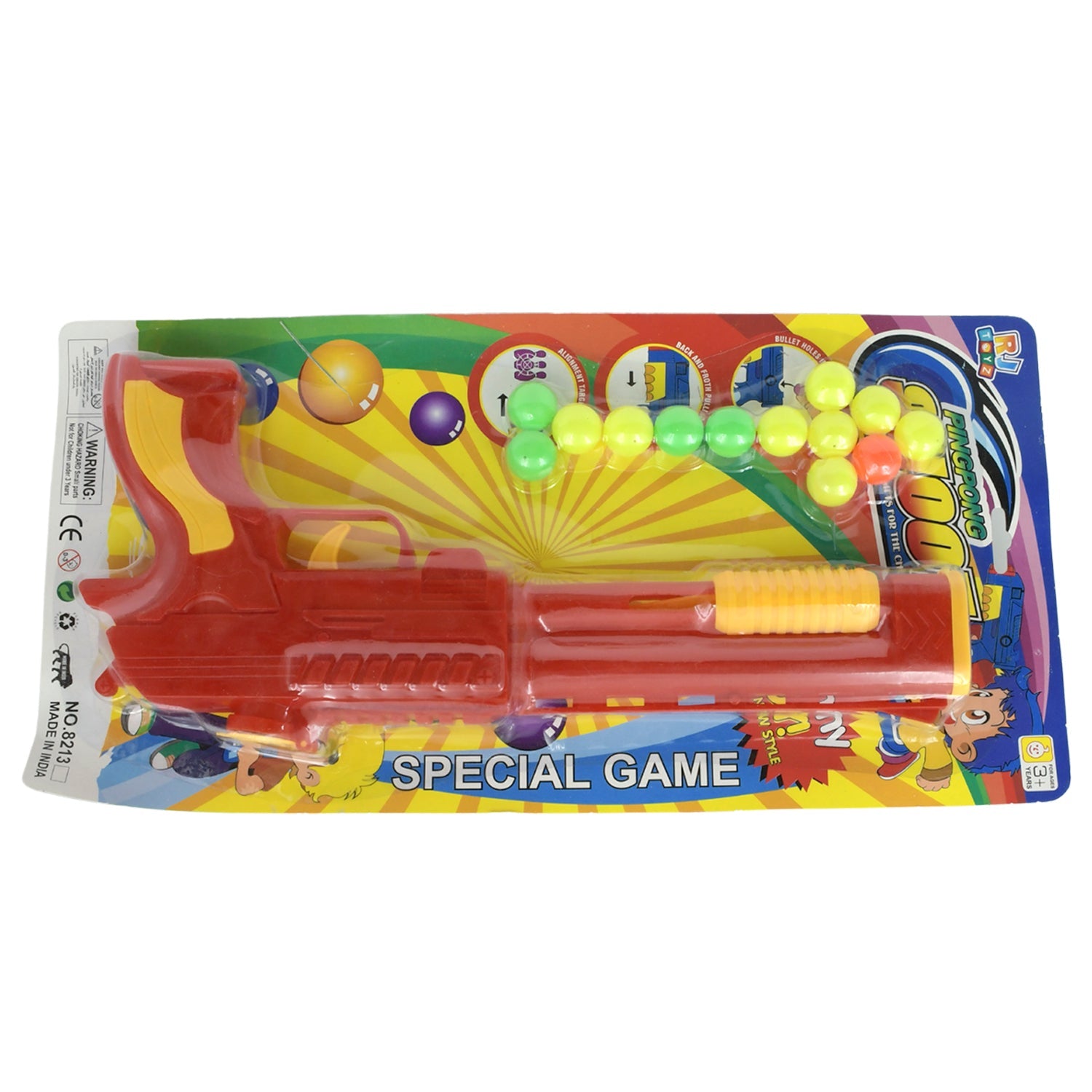 3063 Plastic Balls Shooting Gun Toys For Boys Kids High Quality Gun With 13 Balls Eshaan Traders