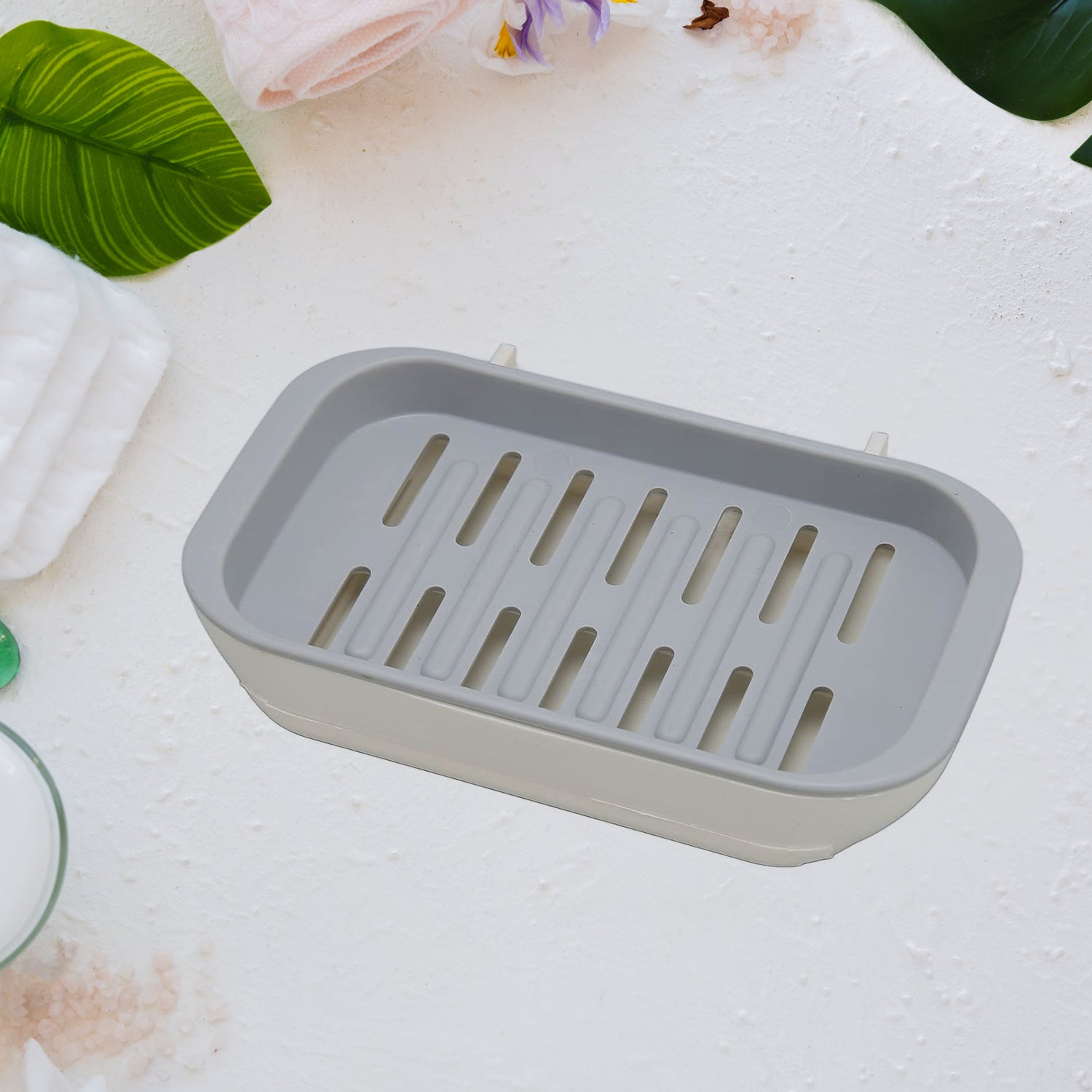 8422 Bathroom Soap Holder, Soap Dish Container, Soap Case for Water Draining, Soap Holder Tray with Adhesive Sticker Eshaan Traders