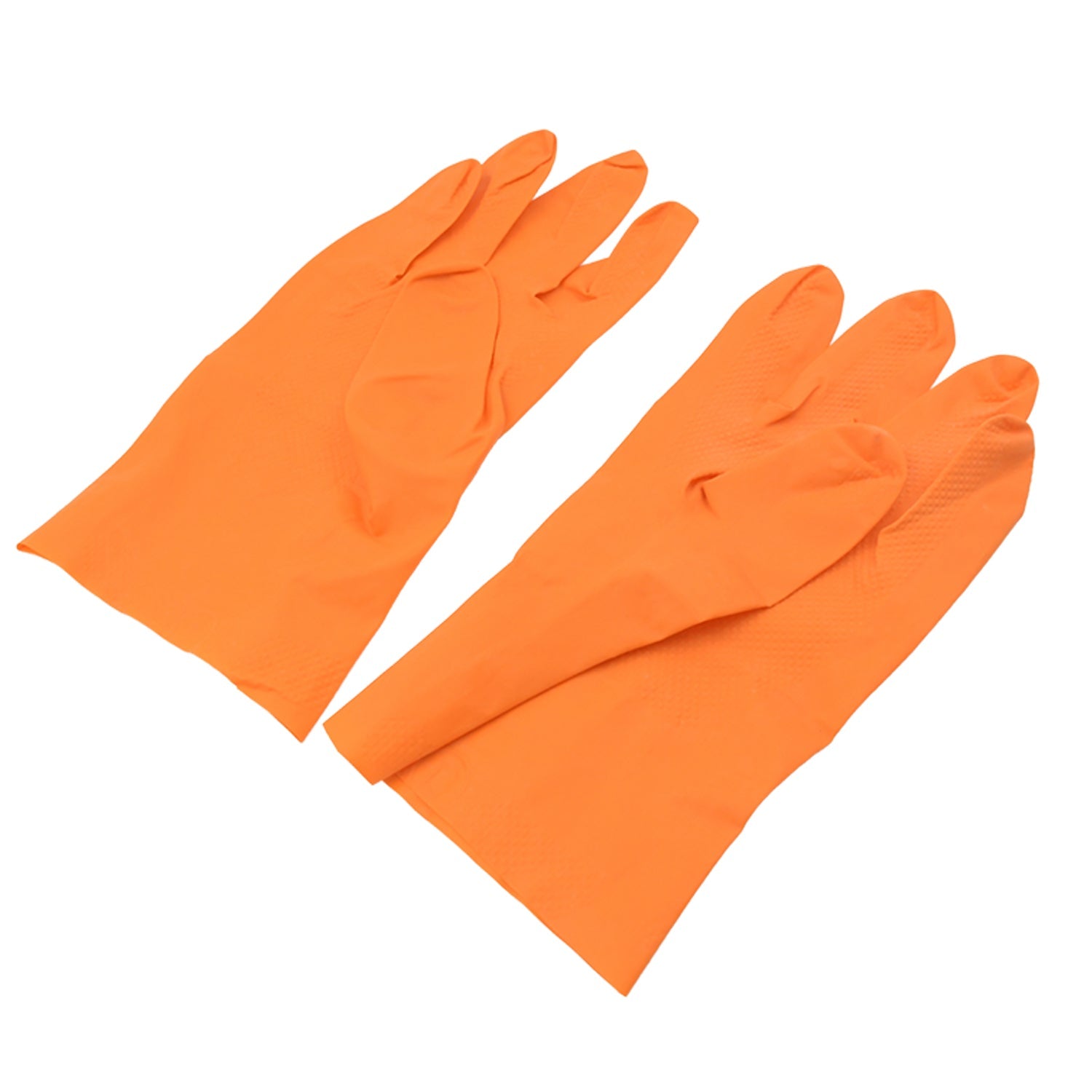 0621 Multipurpose Rubber Reusable Cleaning Gloves, Reusable Rubber Hand Gloves I Latex Safety Gloves I for Washing I Cleaning Kitchen I Gardening I Sanitation I Wet and Dry Use Orange Gloves (1 Pair 40 Gm) Eshaan Traders