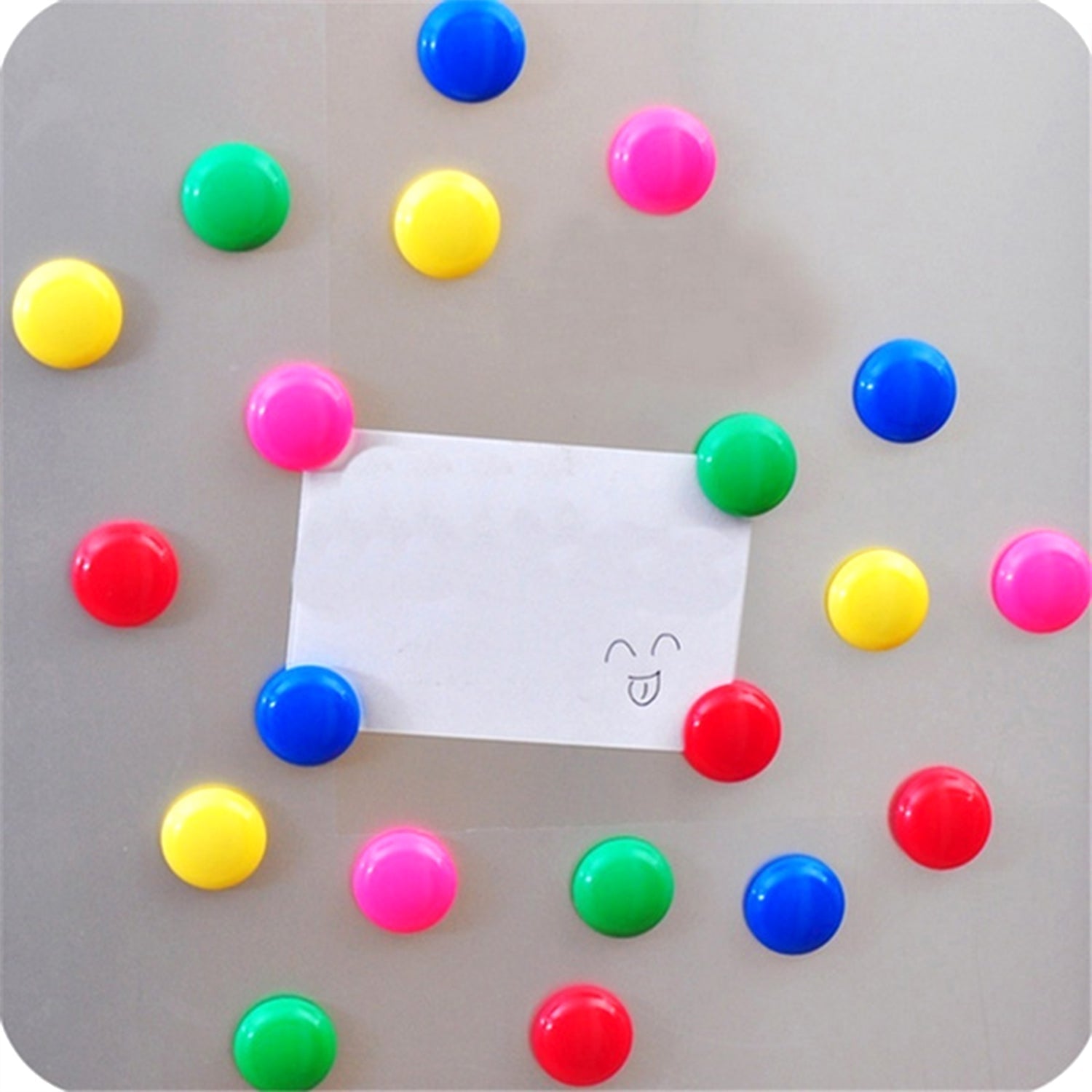 4983 White Board Magnetic Particle Circle 2cm Color Magnetic Nail Household Teaching Magnet Strong Plastic Magnetic Buckle (Pack of 200pc) Eshaan Traders