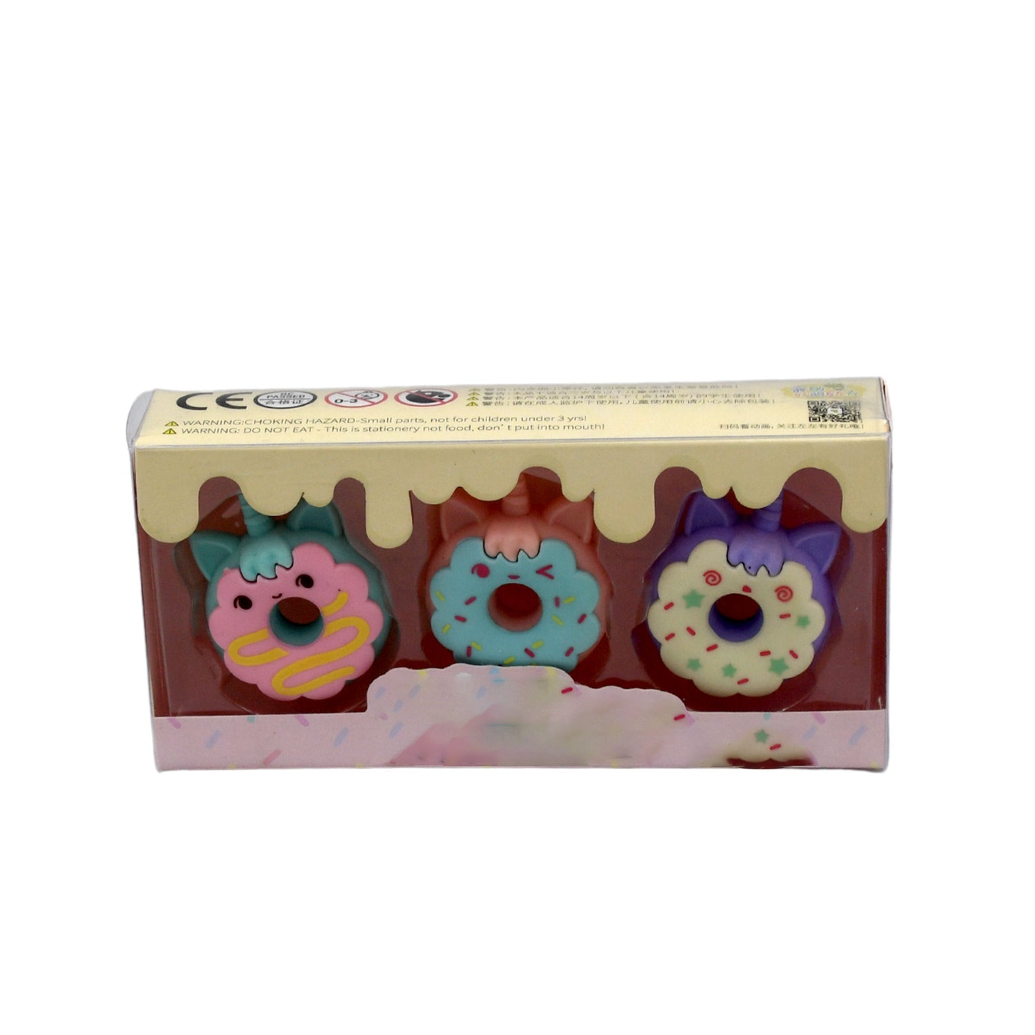 4573 Tree Small Sized Cartoon Themed Non-Toxic Donut Erasers, School Stationery | for Kids - Boys & Girls | Birthday Gift |Return Gift (3pc Set) Eshaan Traders