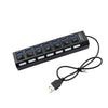 6994 USB Splitter Multi Port USB 2.0 Hub, 7 Port with Independent On/Off Switch and LED Indicators USB A Port Data Hub, Suitable for PC Computer Keyboard Laptop Mobile HDD, Flash Drive Camera Etc Eshaan Traders