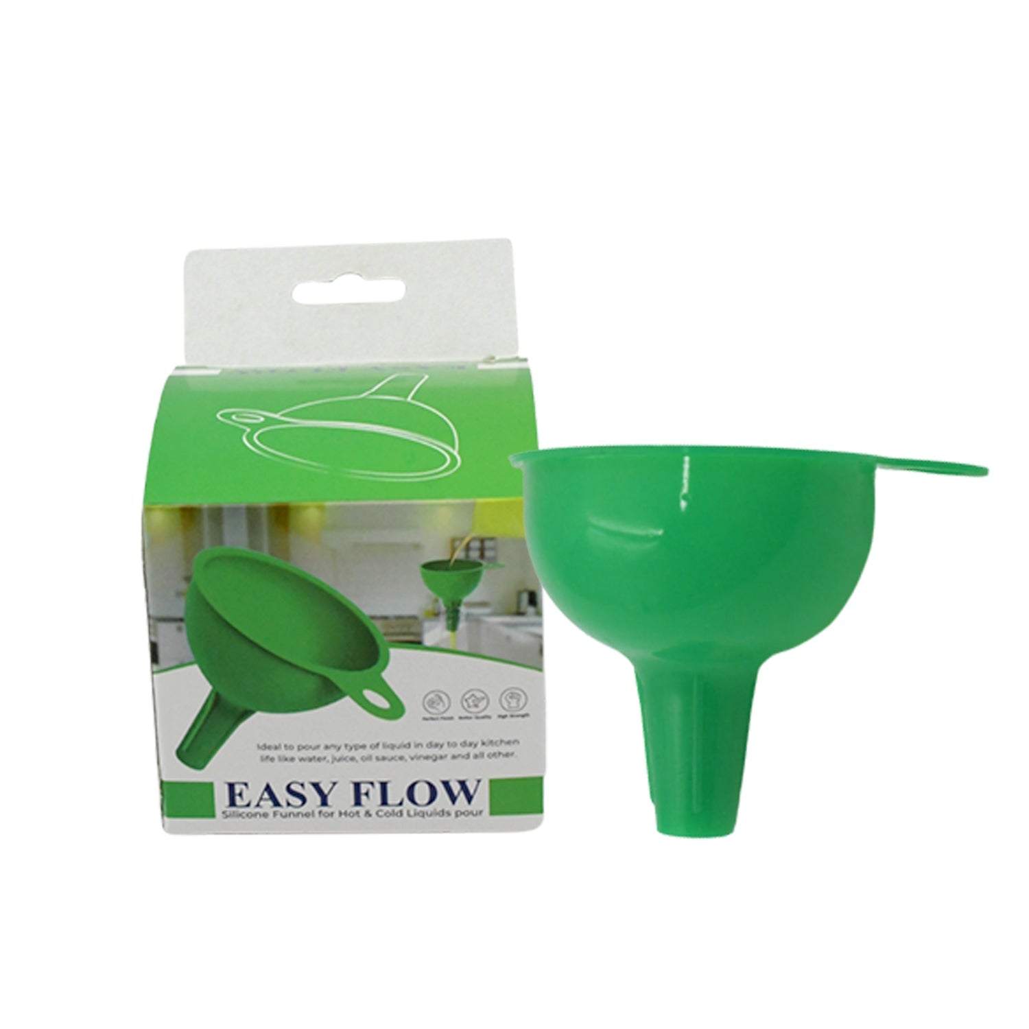 4237 Silicone Funnel For Pouring Oil, Sauce, Water, Juice And Small Food-GrainsFood Grade Silicone Funnel (1 Pc Green) Eshaan Traders