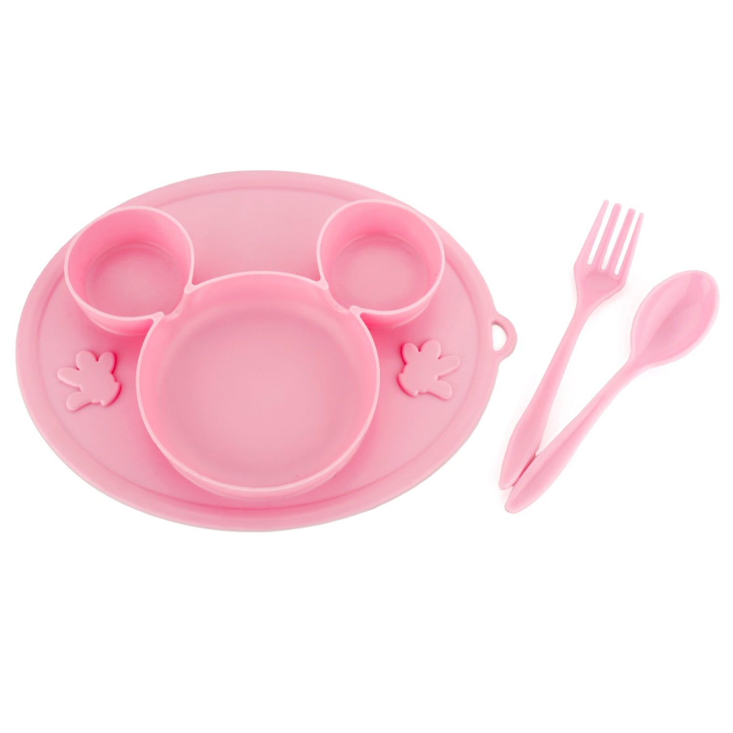 5209 Silicon Micky Plate And 1 Spoon & 1 Fork Card Packing ( 1 Pc Product) Eshaan Traders