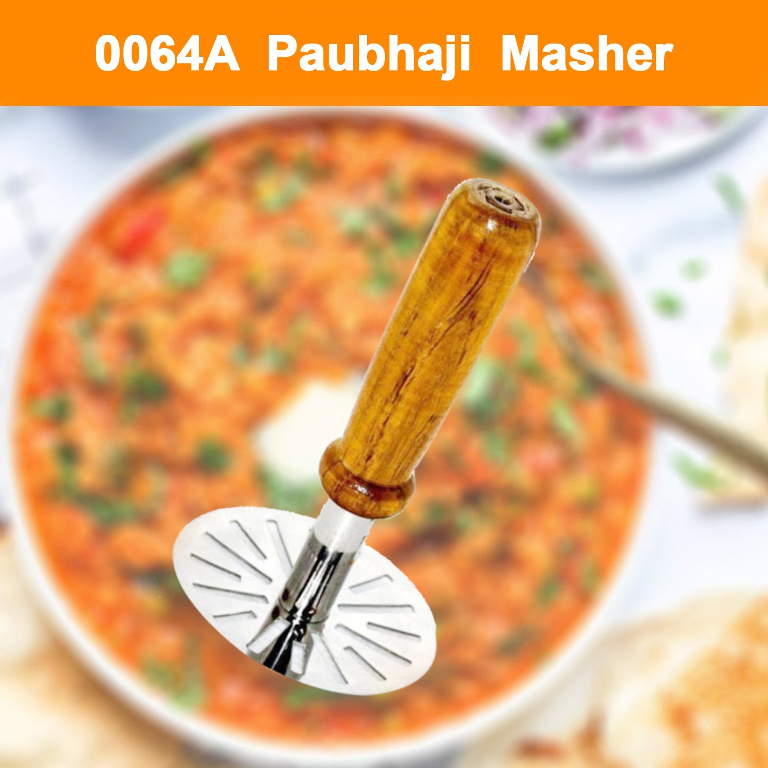 0064A Paubhaji Masher used in all kinds of household and kitchen places for mashing and making paubhajis. DeoDap